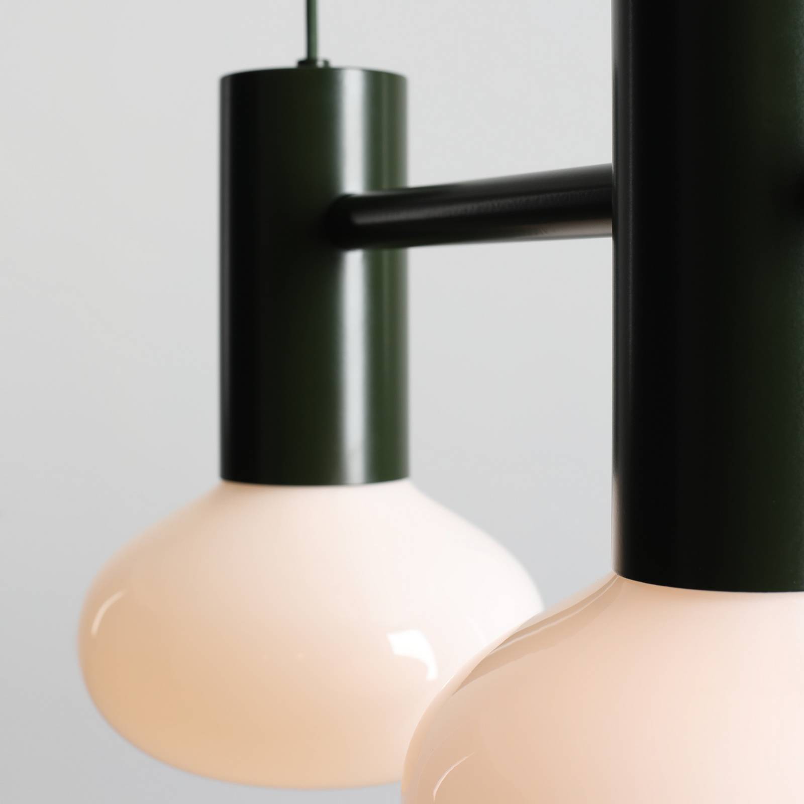 Żyrandol Flo, zielona, 2-punktowa, szkło