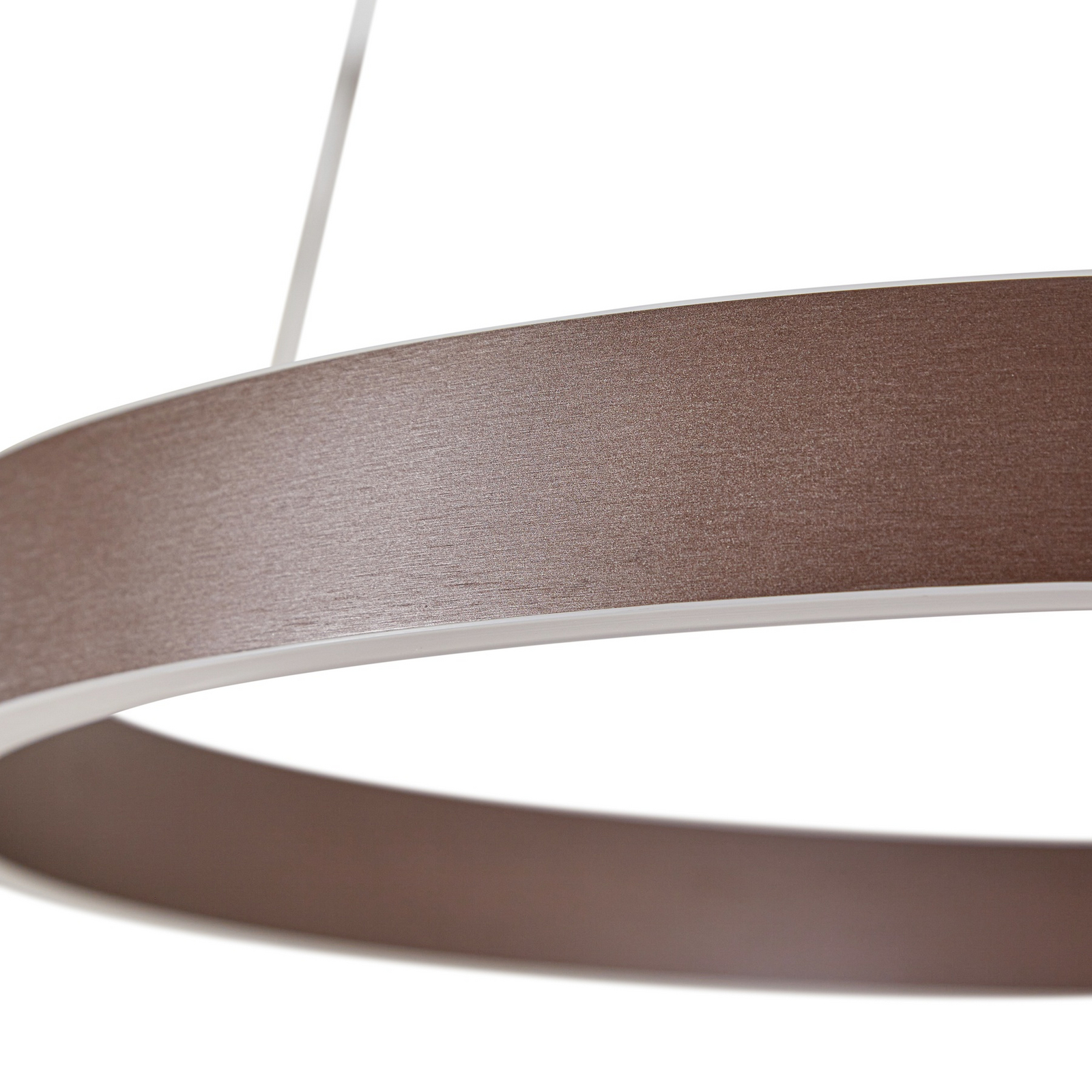 Lucande LED Pendant lamp Yonam, coffee, Ø 60cm