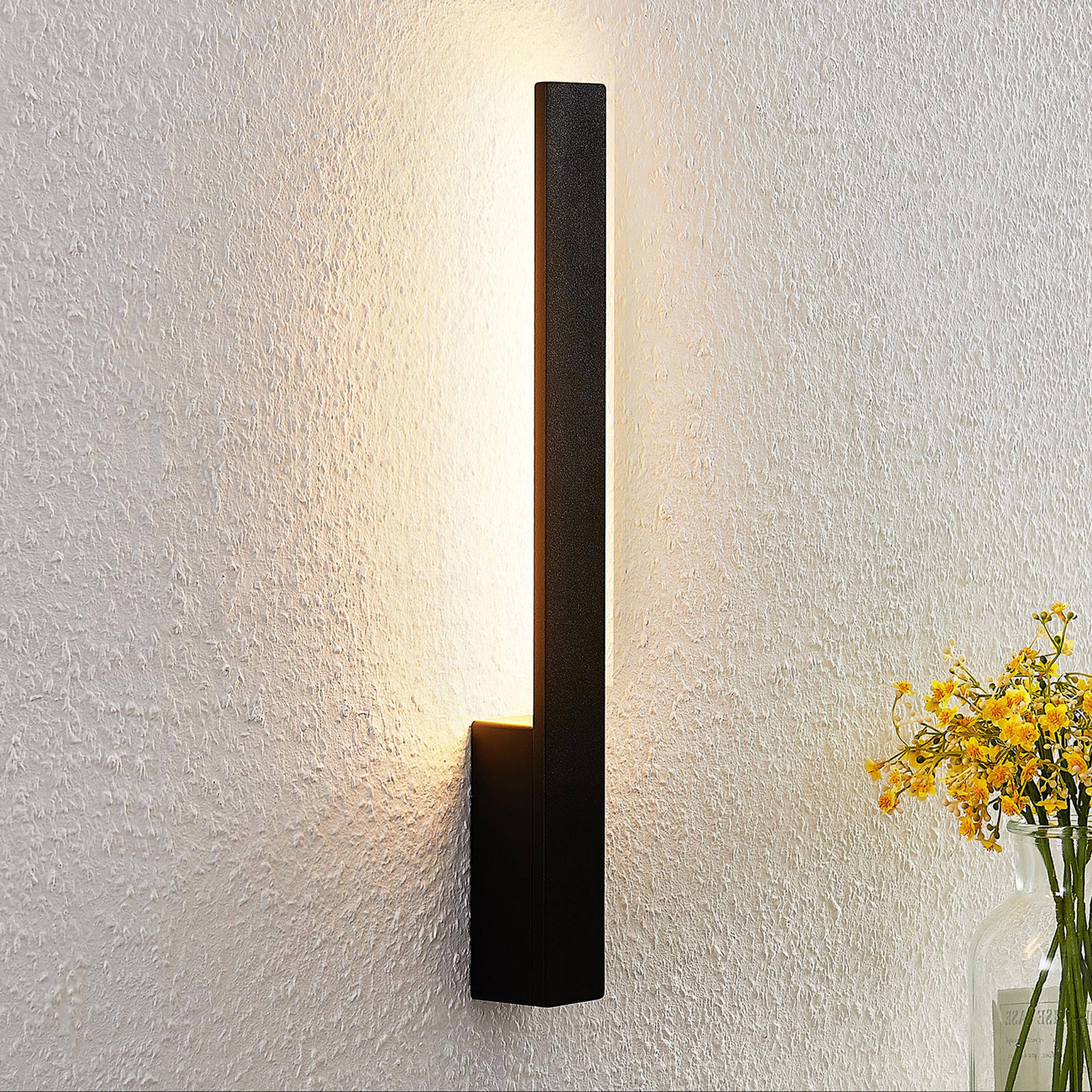 Aplique de pared LED Arcchio Ivano, 42,5 cm, negro