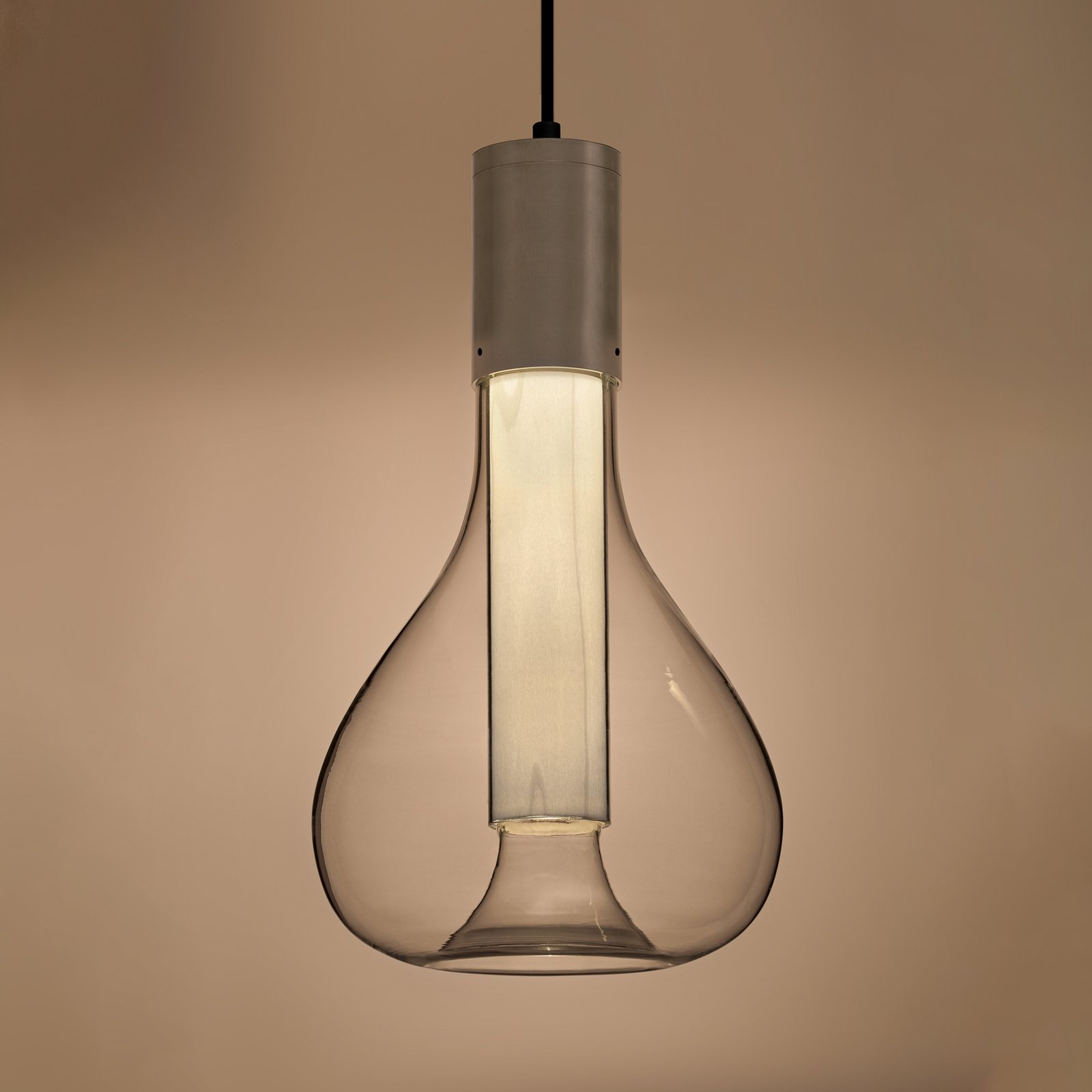 LZF Eris LED pendant lamp, glass, aluminium/ivory