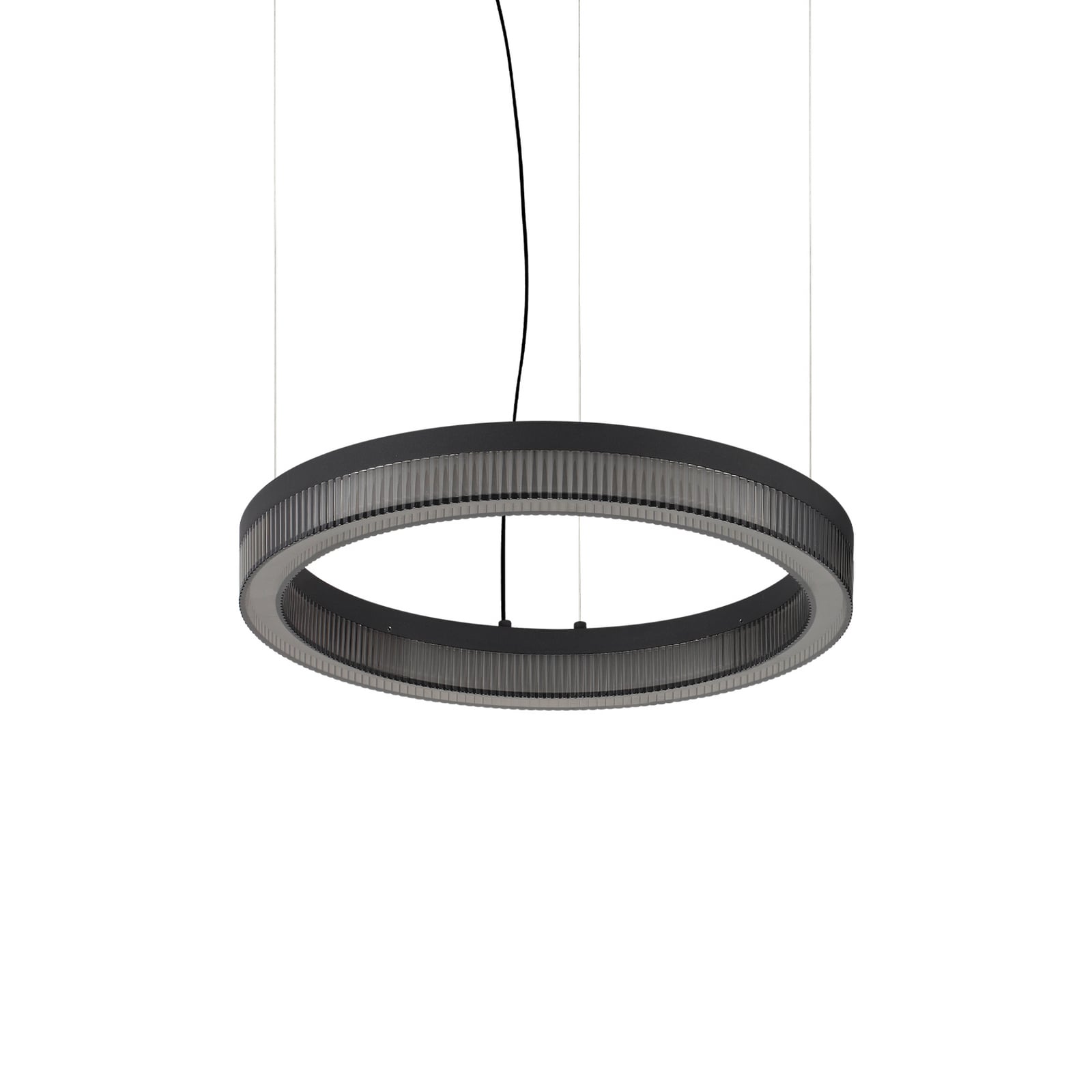 Suspension LED IDEAL LUX Crown Ø 40 cm, noire, métal