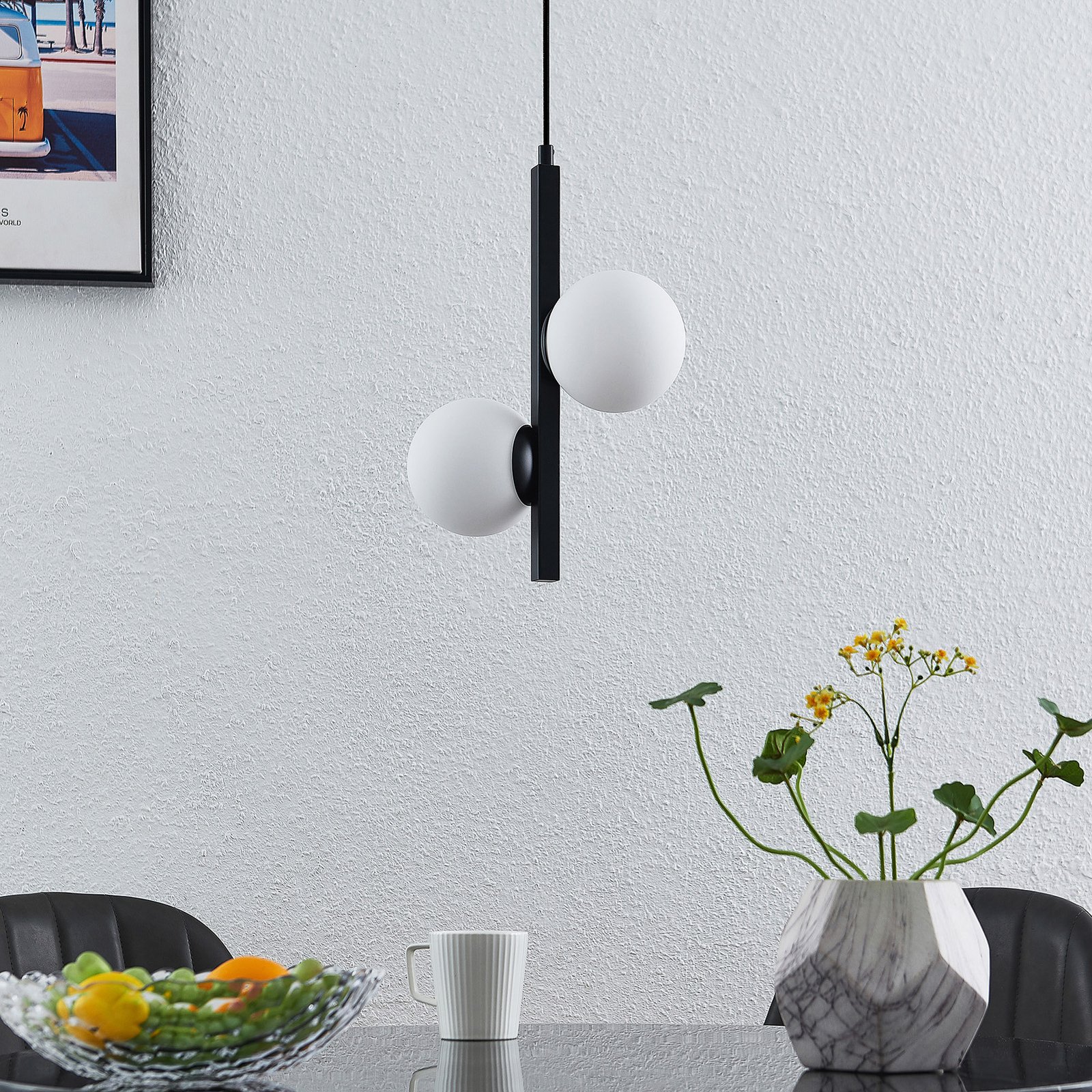 Emarin Pendelleuchte Black/Opal - Lucande