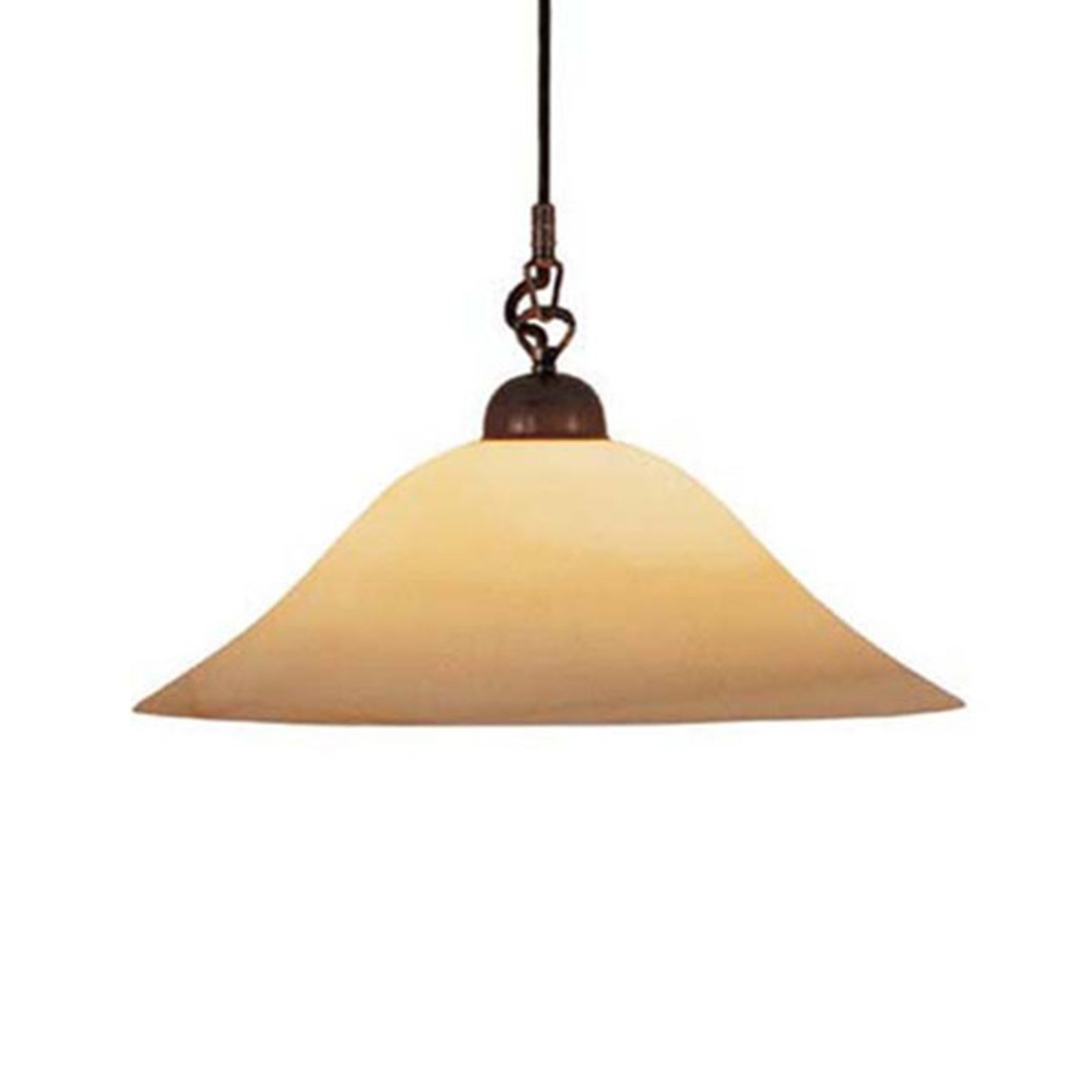 Menzel Anno 1900 pendant, Scavo smoked glass Ø42cm, for Living / Dining Room, iron, scavo glass, E27, 60 W, energy efficiency: A++