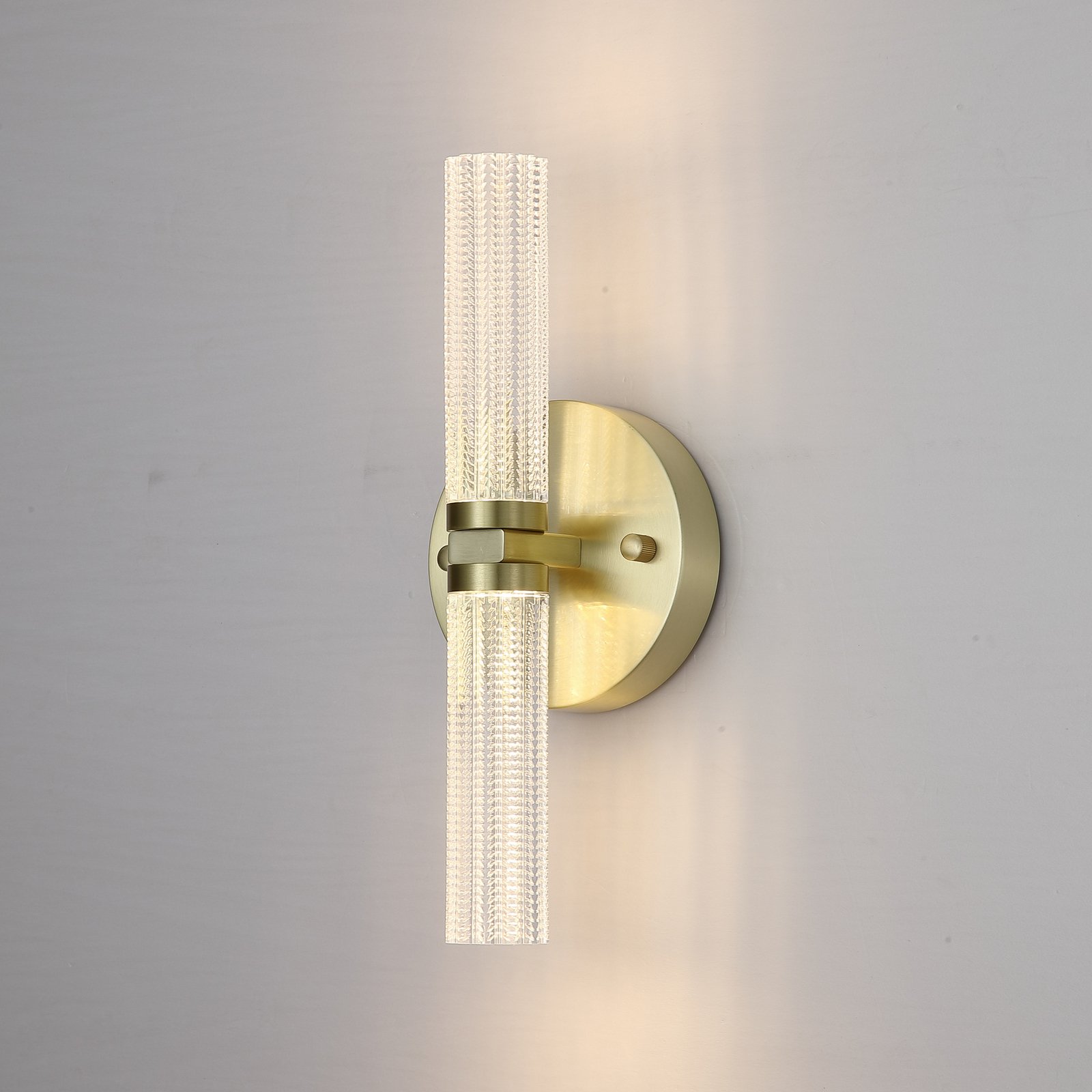 LED vannas istabas sienas lampa Aberdeen, augstums 34 cm, misiņa krāsā, 2