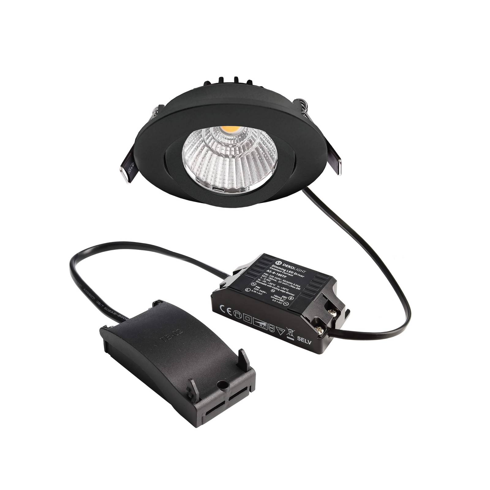 LED-Deckeneinbaustrahler Dione 3.000 K schwarz