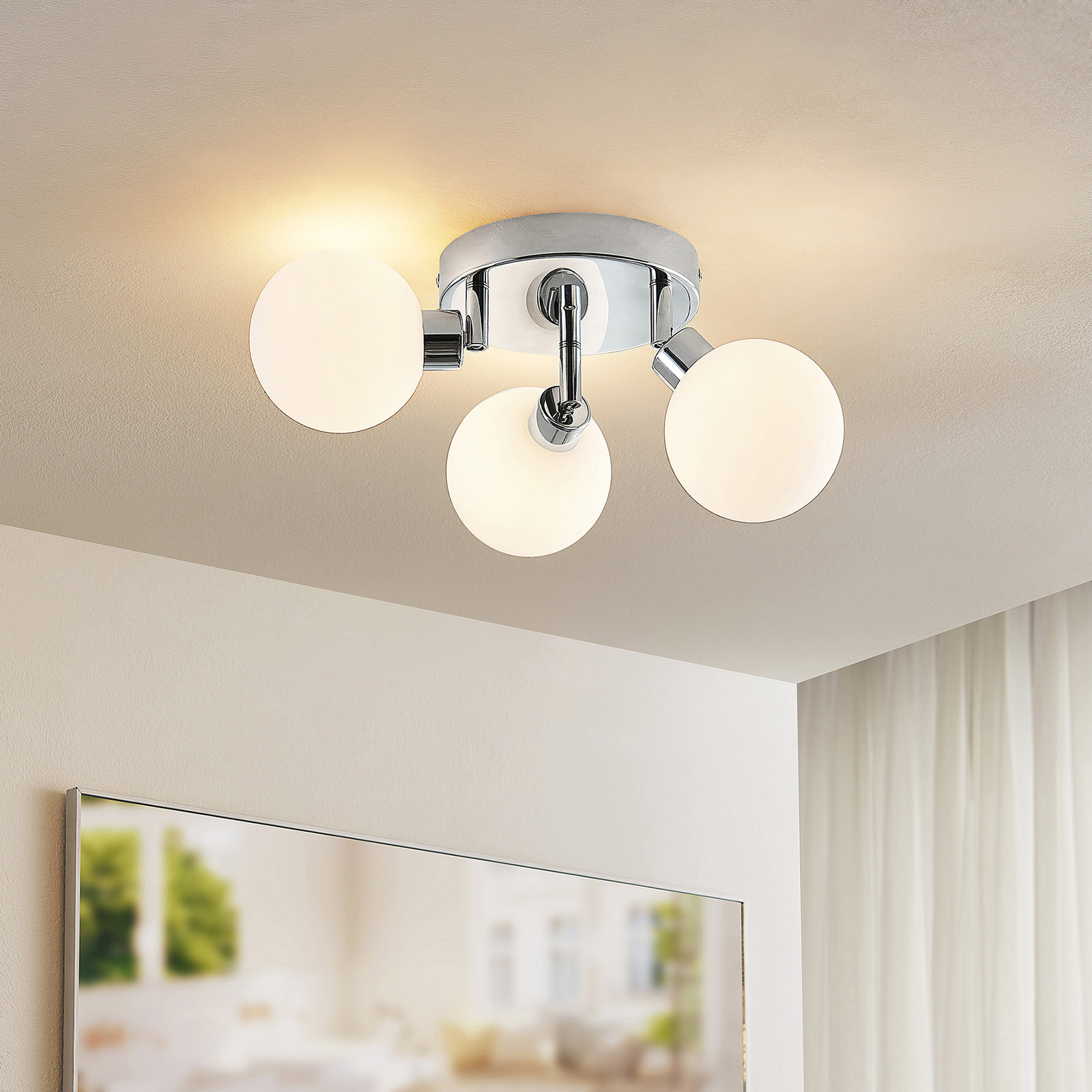 Zaniba 3 Round Deckenleuchte Chrome - Lindby