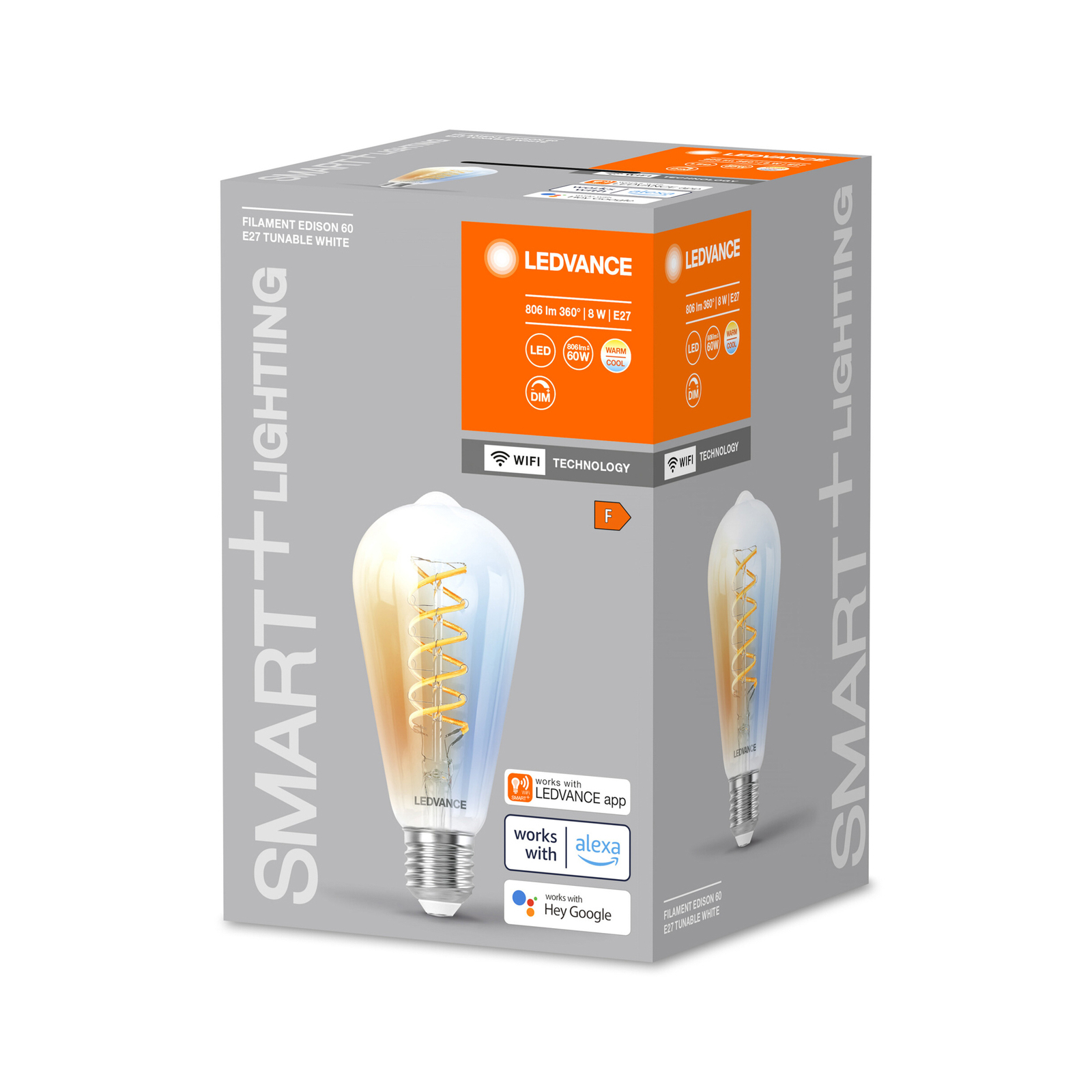 LEDVANCE SMART+ WiFi E27 8W Edison clair 827-865