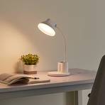 Lindby LED galda lampa Zephyra, balta, CCT, regulējama, aptumšojama