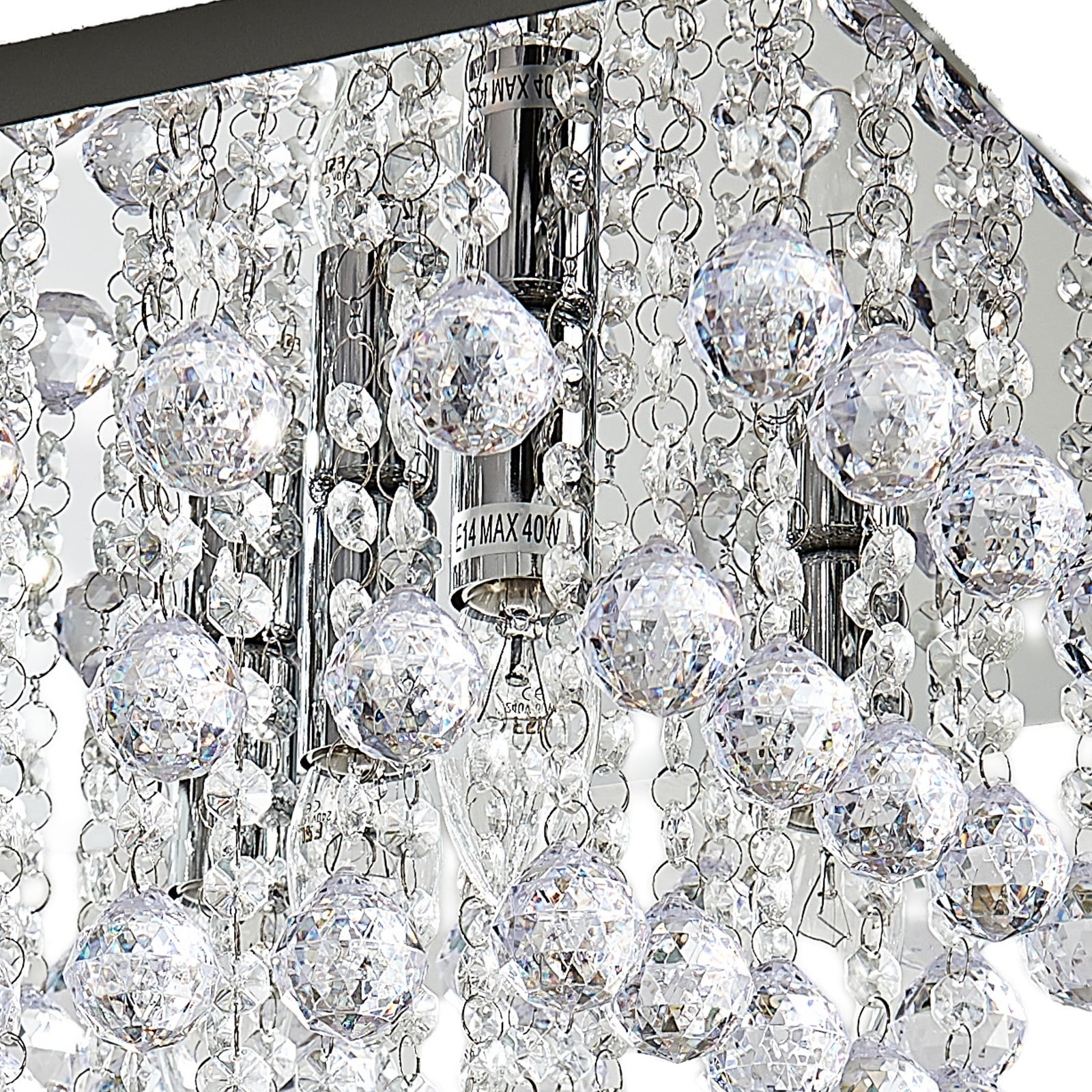 Lampa sufitowa Lindby Annica, kątowa, chrom, metal, 42cm