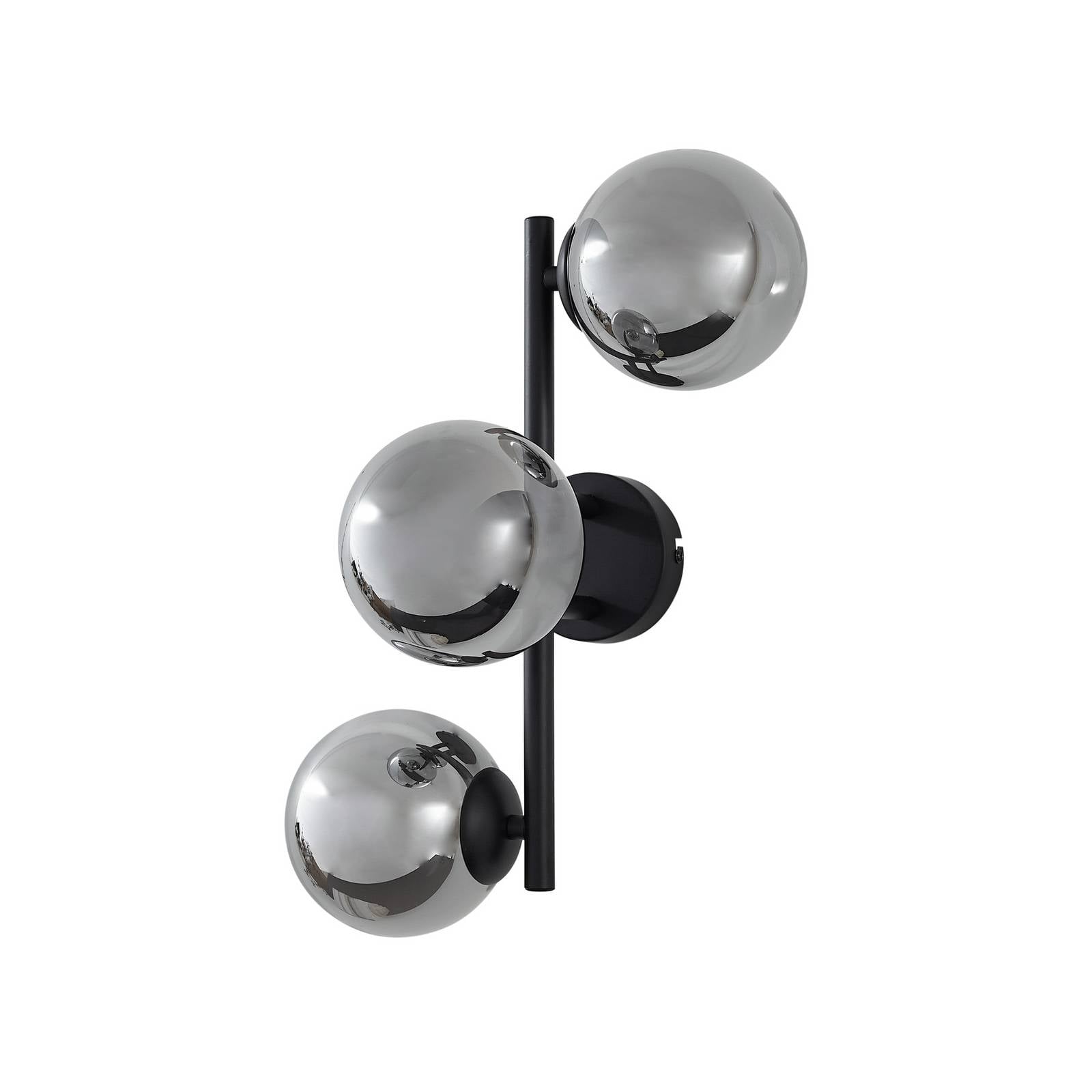 Lindby Wandleuchte Orbelia, schwarz, 3-flammig, Glas, G9