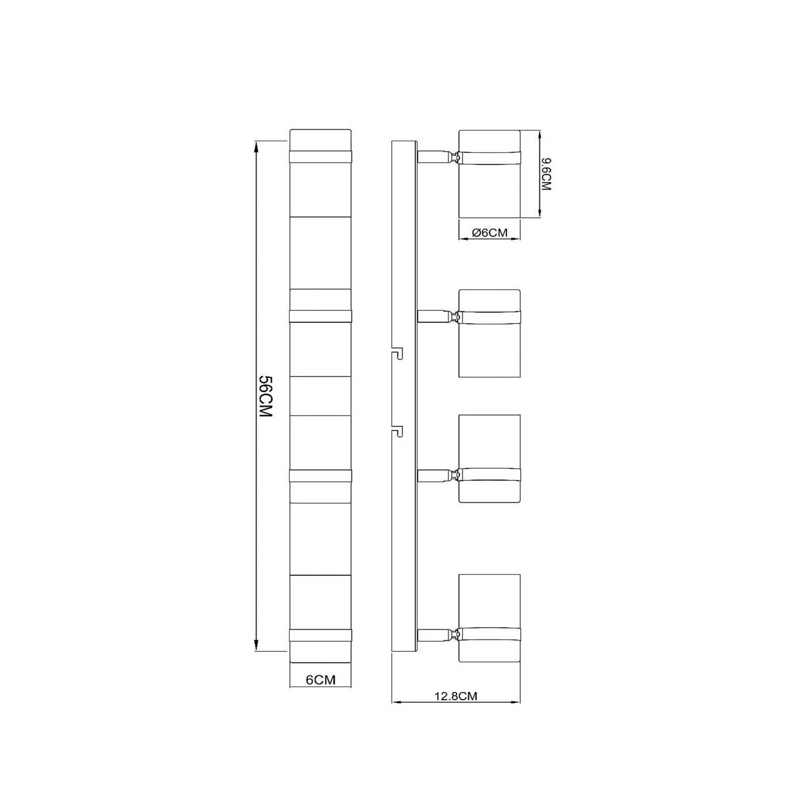 Deckenstrahler Upton, Länge 56 cm, schwarz/rauchgrau, 4-flg. günstig online kaufen