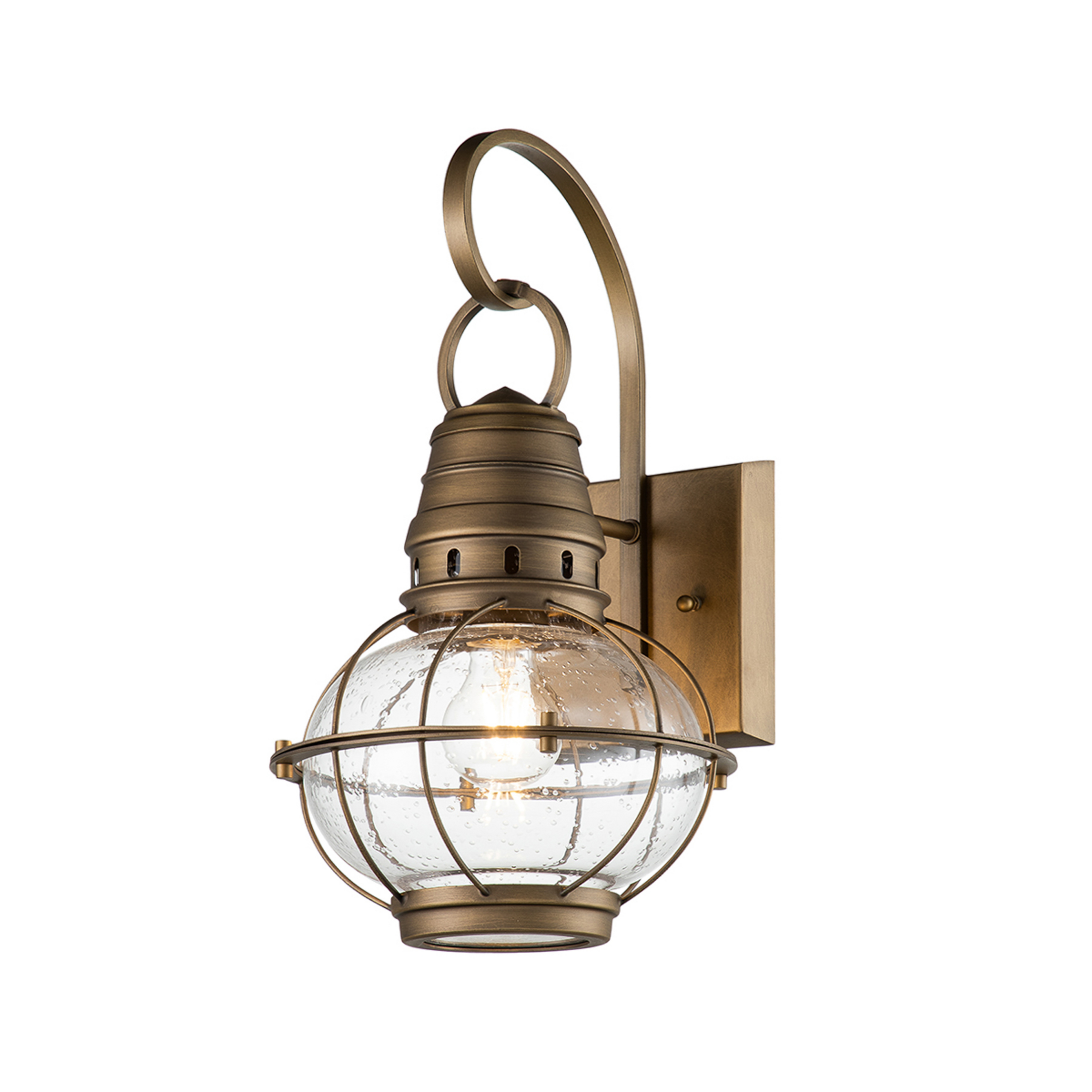 Zewnętrzna lampa ścienna Bridgeton mosiądz Ø 22,8 cm