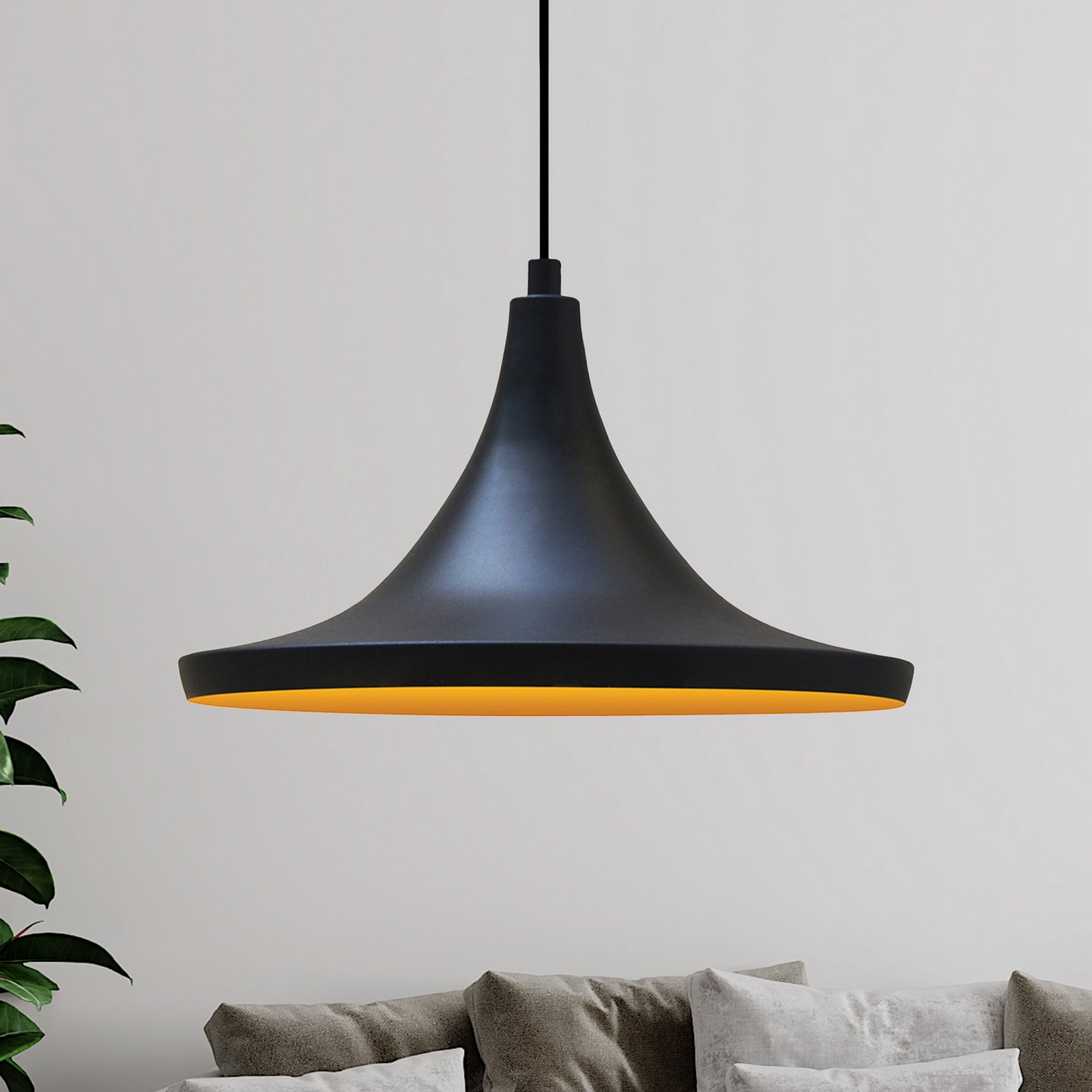 Hängeleuchte Genisy, schwarz, Ø 31 cm, Metall, E27