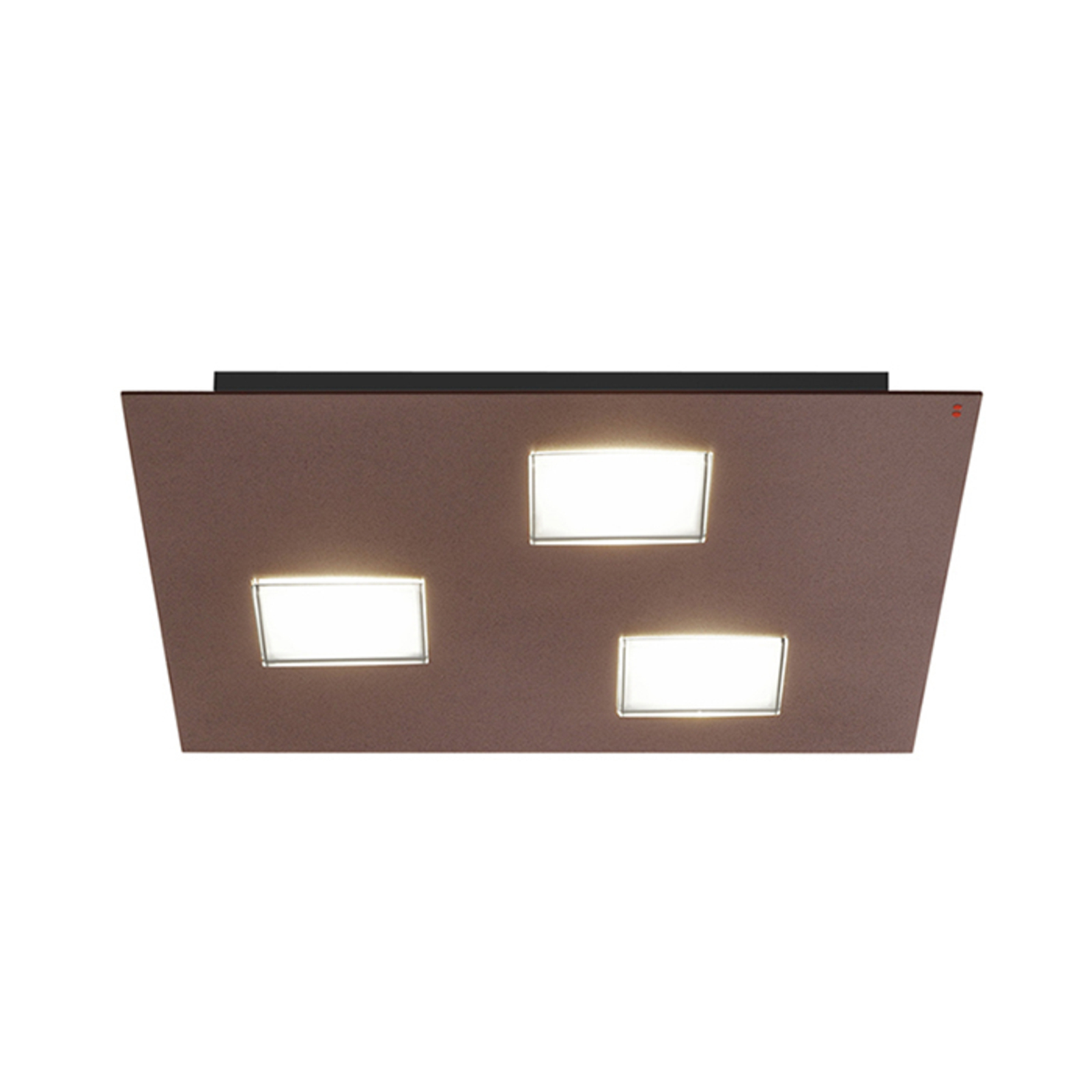 Brązowa lampa sufitowa LED Quarter, 3 LED