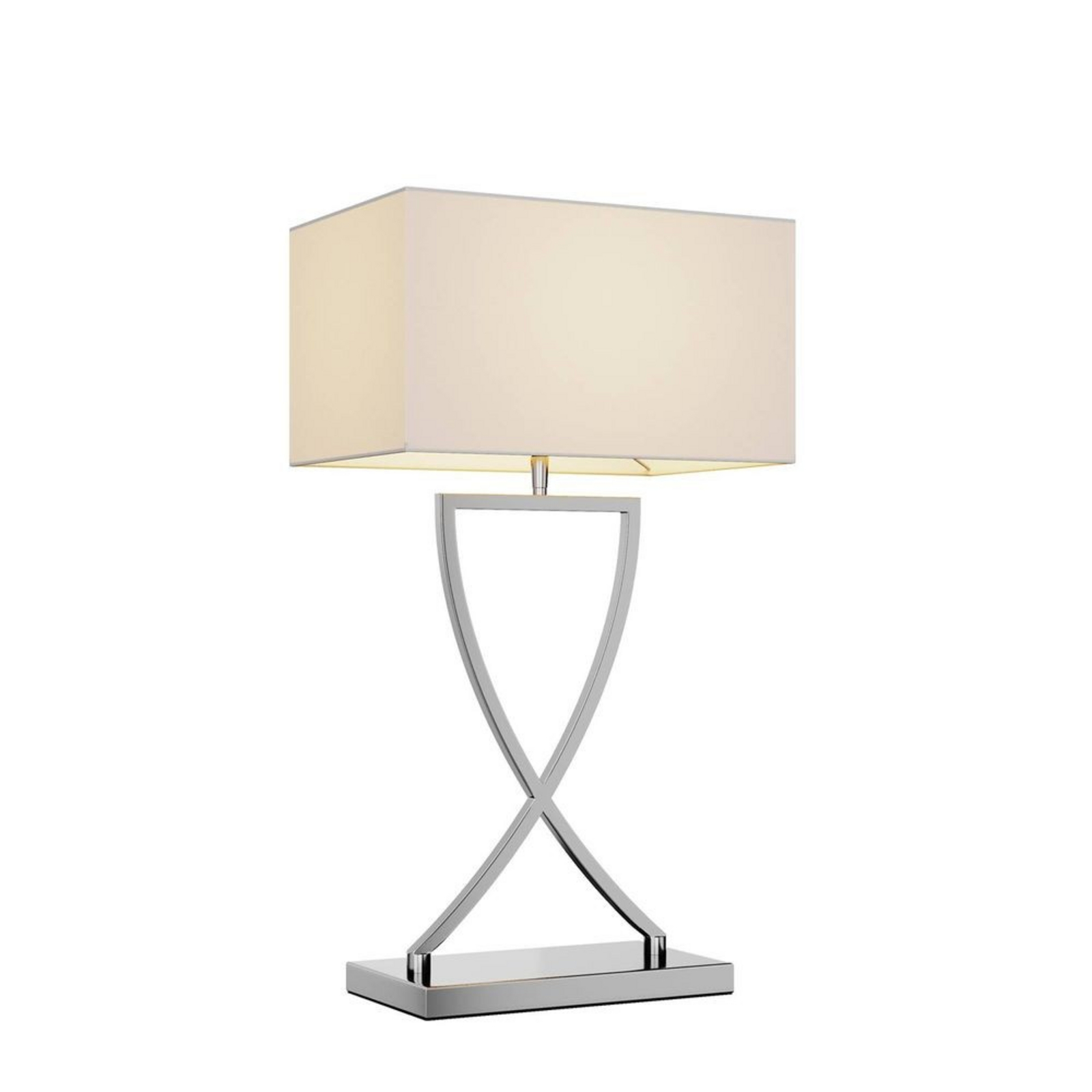 Evaine Candeeiro de Mesa Chrome/White - Lucande