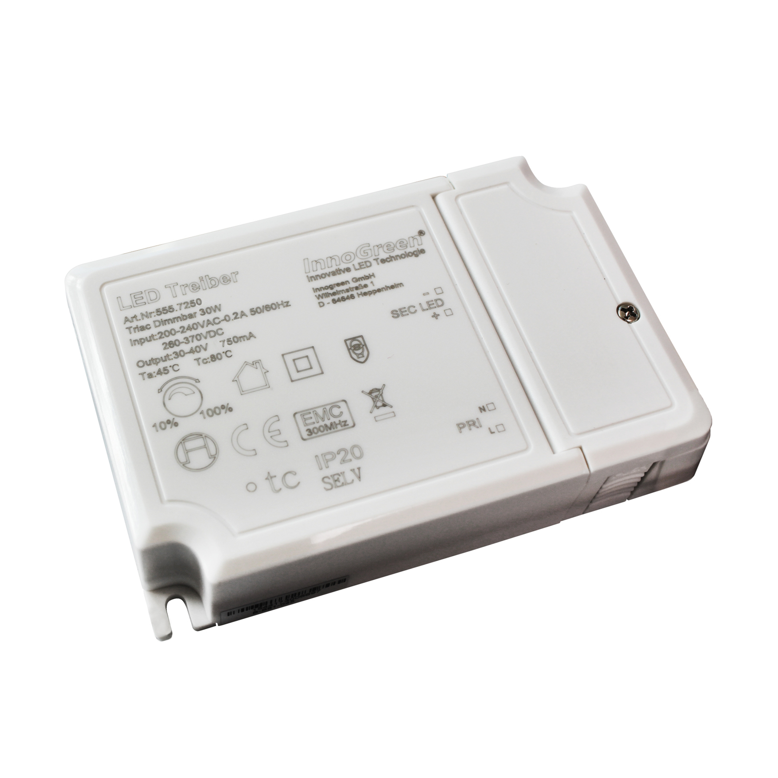 InnoGreen LED driver 220-240 V(AC/DC) dimmable 30W