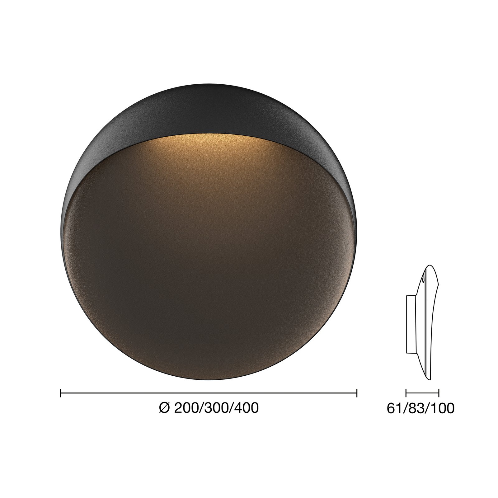 Flindt Applique Murale Ø200 2700K Black - Louis Poulsen