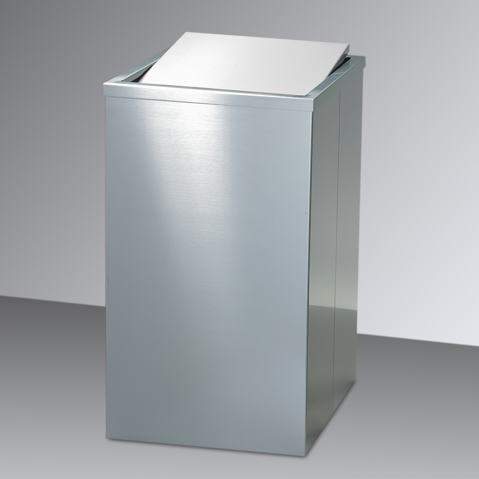 Decor Walther AYA angular laundry basket, matt stainless steel, stainless steel, L: 32 cm, W: 32 cm, H: 58 cm
