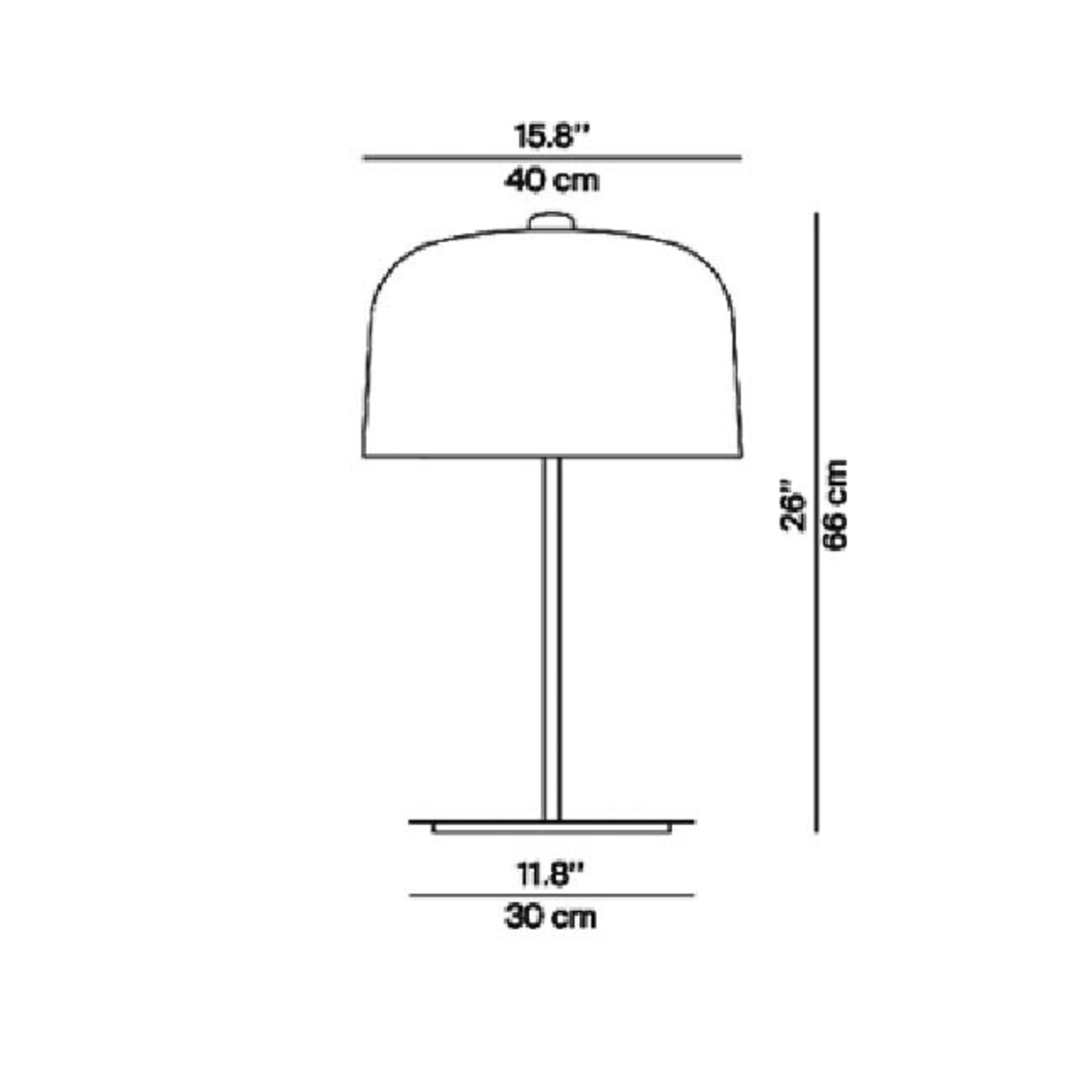 Luceplan Zile lampa stołowa czarna matowa, 66 cm