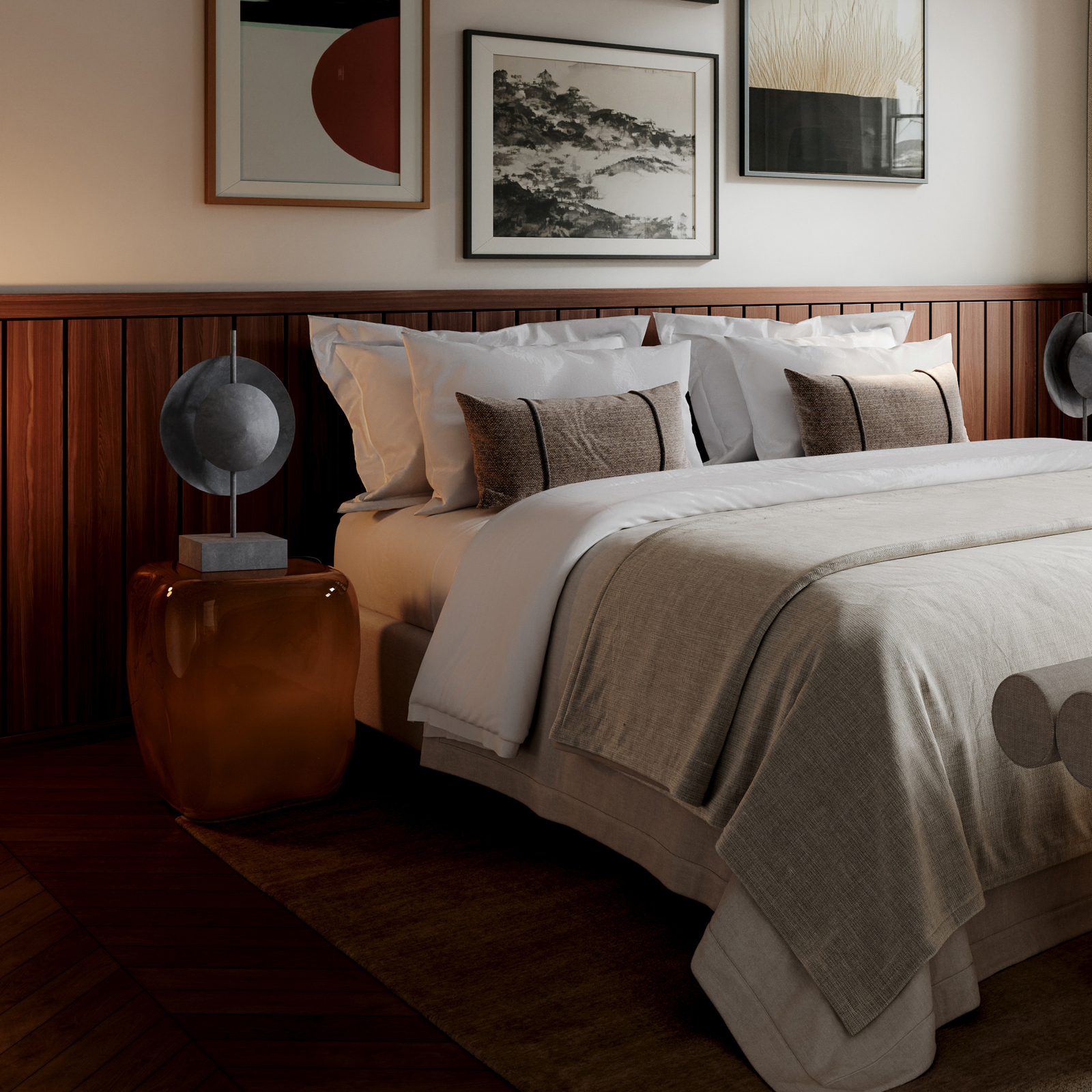 Stolik pomocniczy Ishi, karmelowy, 32 cm, szkło – 101 Copenhagen