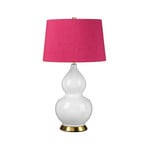 Lampe de table tissu Isla laiton ancien/cranberry