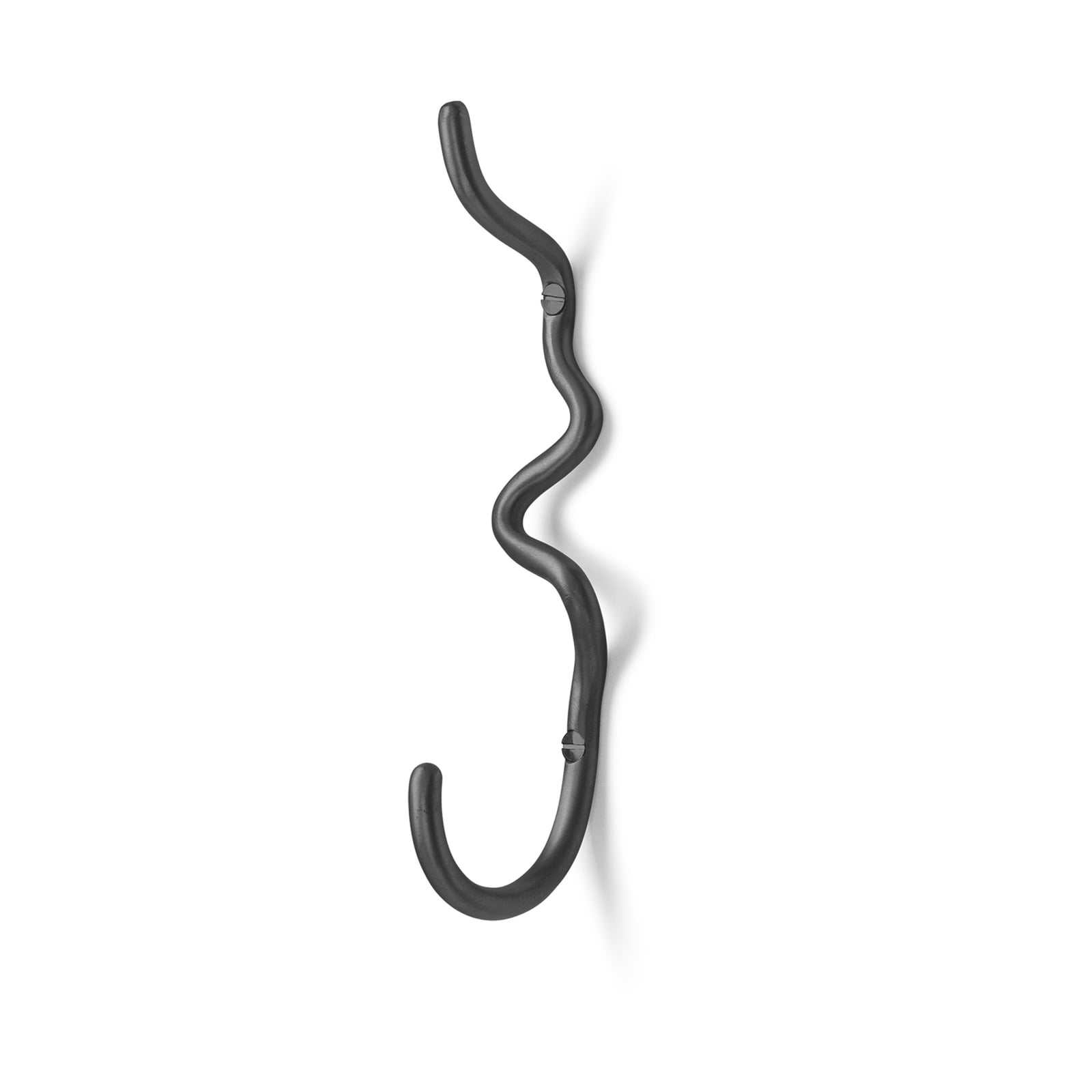 Curvature-koukku, korkeus 20 cm, musta, messinki – ferm LIVING