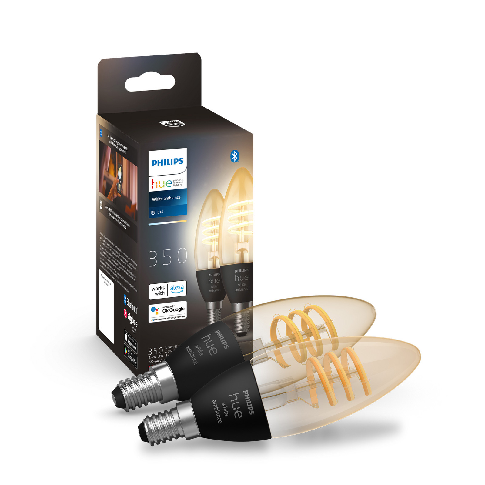 Philips Hue White Ambiance E14 46 W 350 lm 2 buc