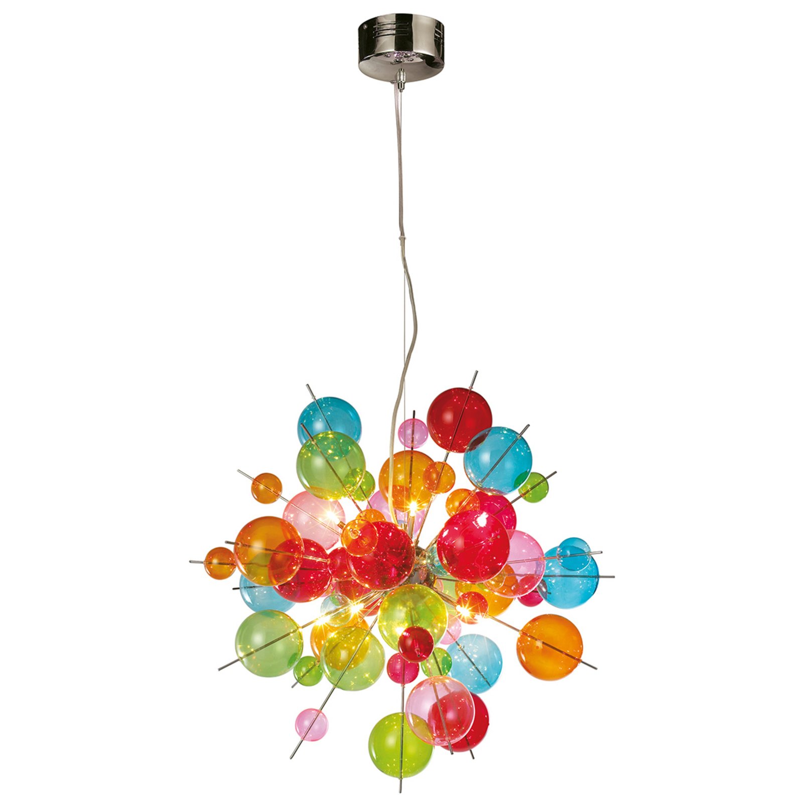 Kleurrijke glazen hanglamp Aurinia
