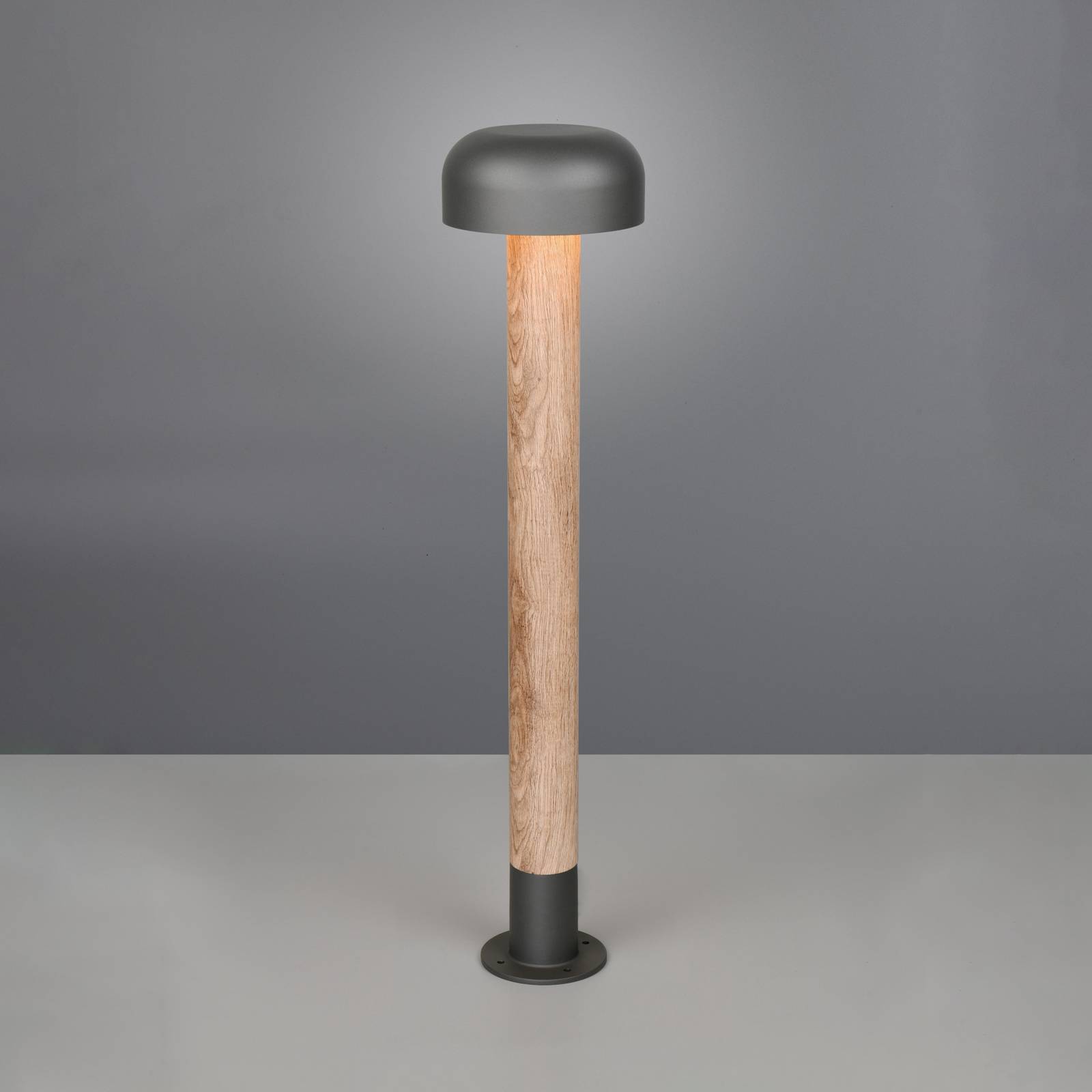 Wegeleuchte FRASER, Holzoptik, Höhe 85 cm, Metall, IP54 günstig online kaufen