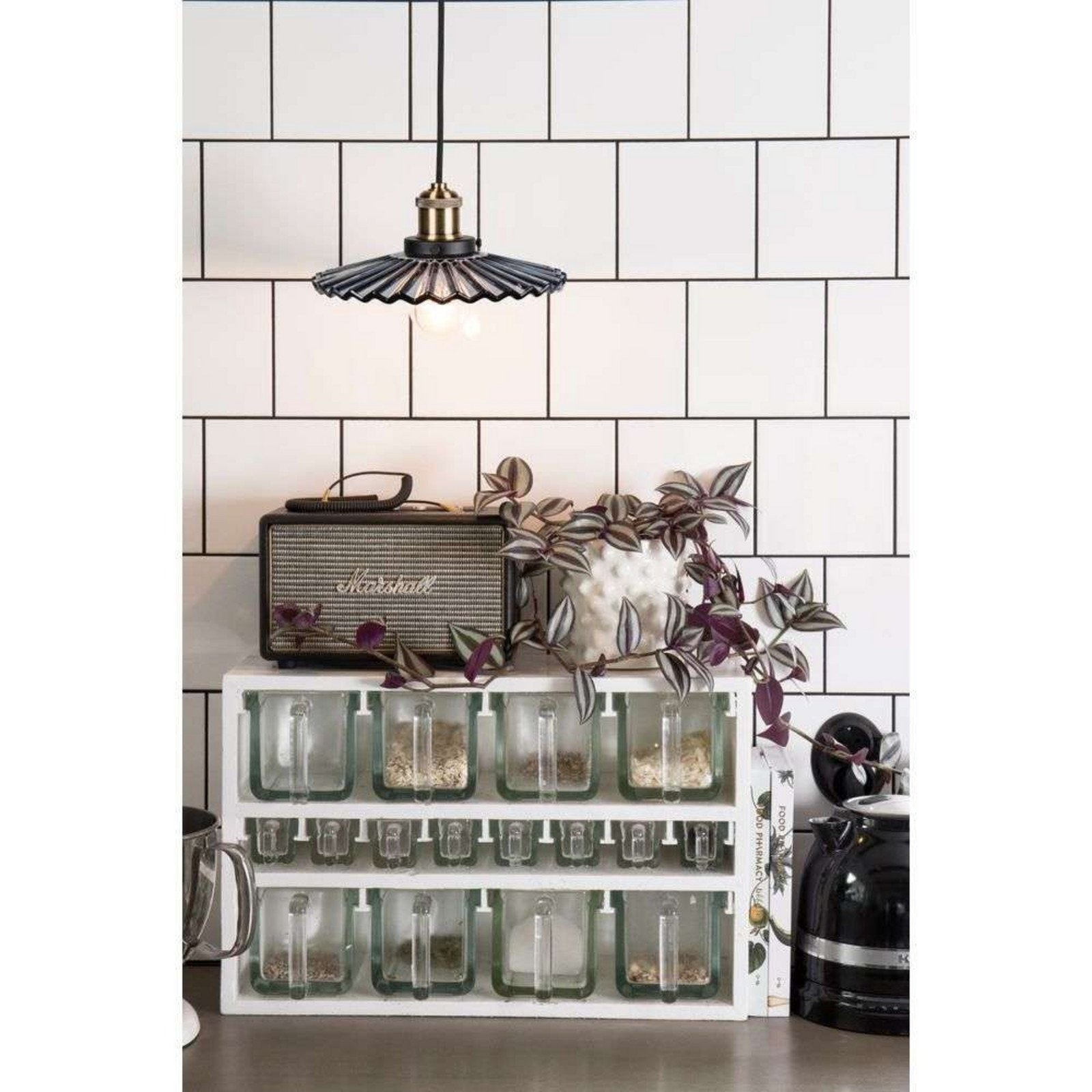 Unknown Globen Lighting Lampă suspendată Cobbler gri fumuriu Ø 25 cm - Camera de zi / sufragerie - Vintage - Sticlă