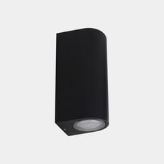 Aplique LEDS-C4 para exterior Eko Double, negro, ancho 7 cm, aluminio