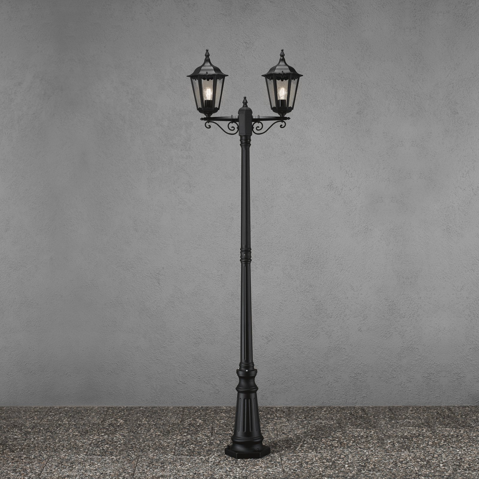 Mastlamp Firenze, 2-lamps, zwart