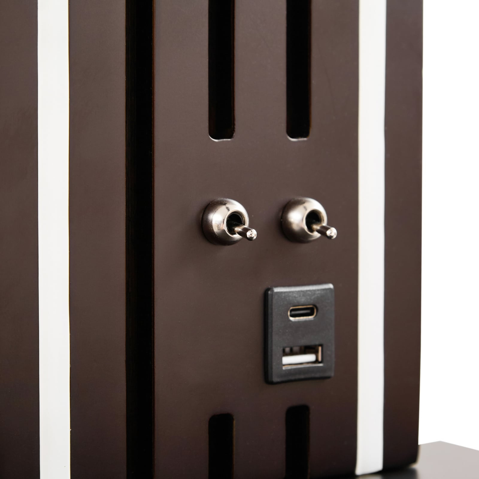 Candeeiro de parede LED Tiron, altura 35 cm, carvalho, USB - Lucande