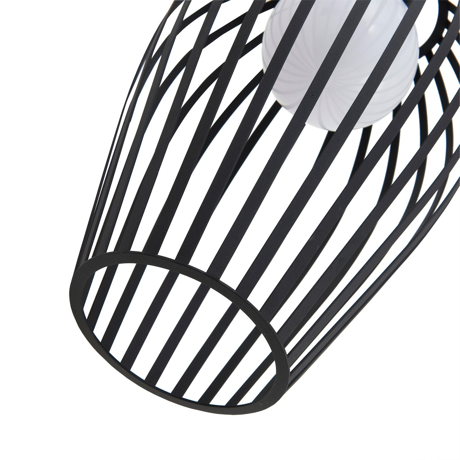 Lucande Marrin outdoor pendant light, black, metal, Ø 31 cm