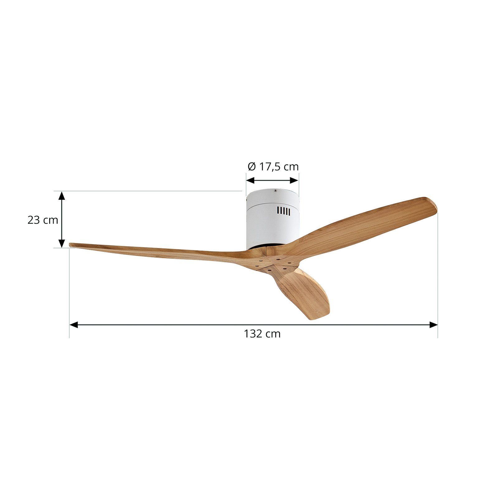 Lucande Deckenventilator Vindur, weiß, Holz, DC, leise