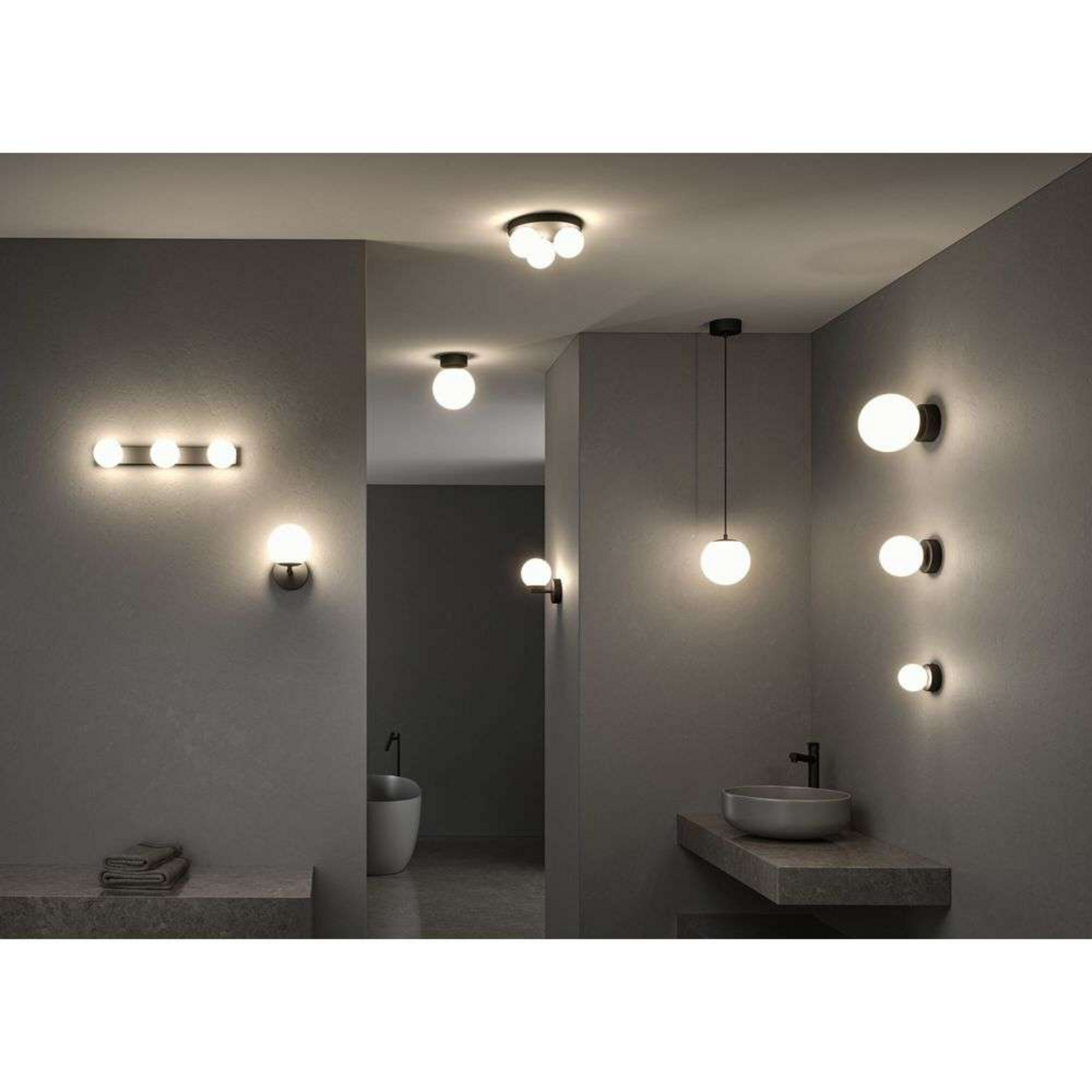 Gove LED Plafoniera IP44 3000K 900lm Matt Nero/Satin - Paulmann