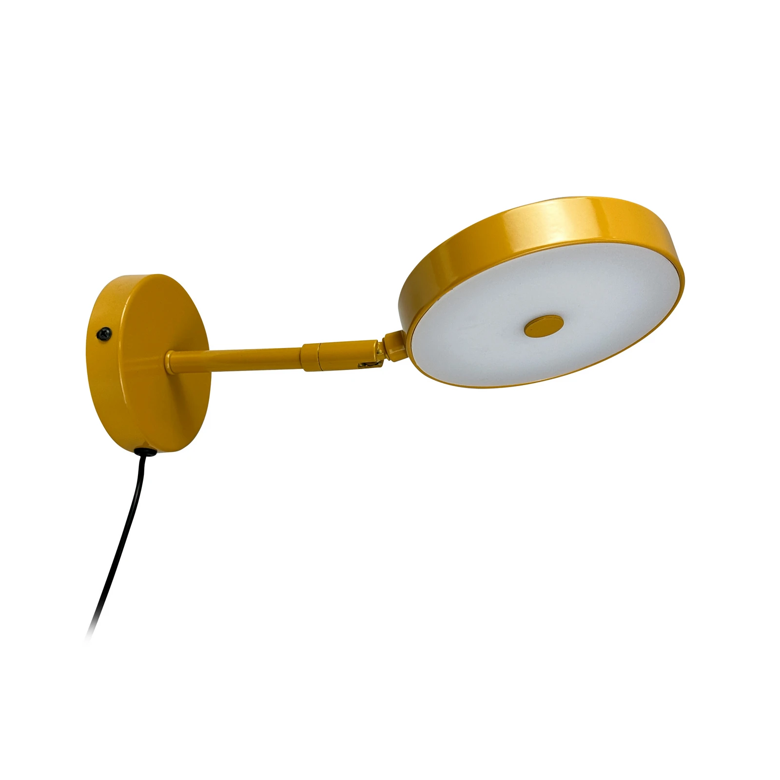 Aplique de pared LED Starlight de Dyberg Larsen, amarillo, Ø 14 cm, atenuable.
