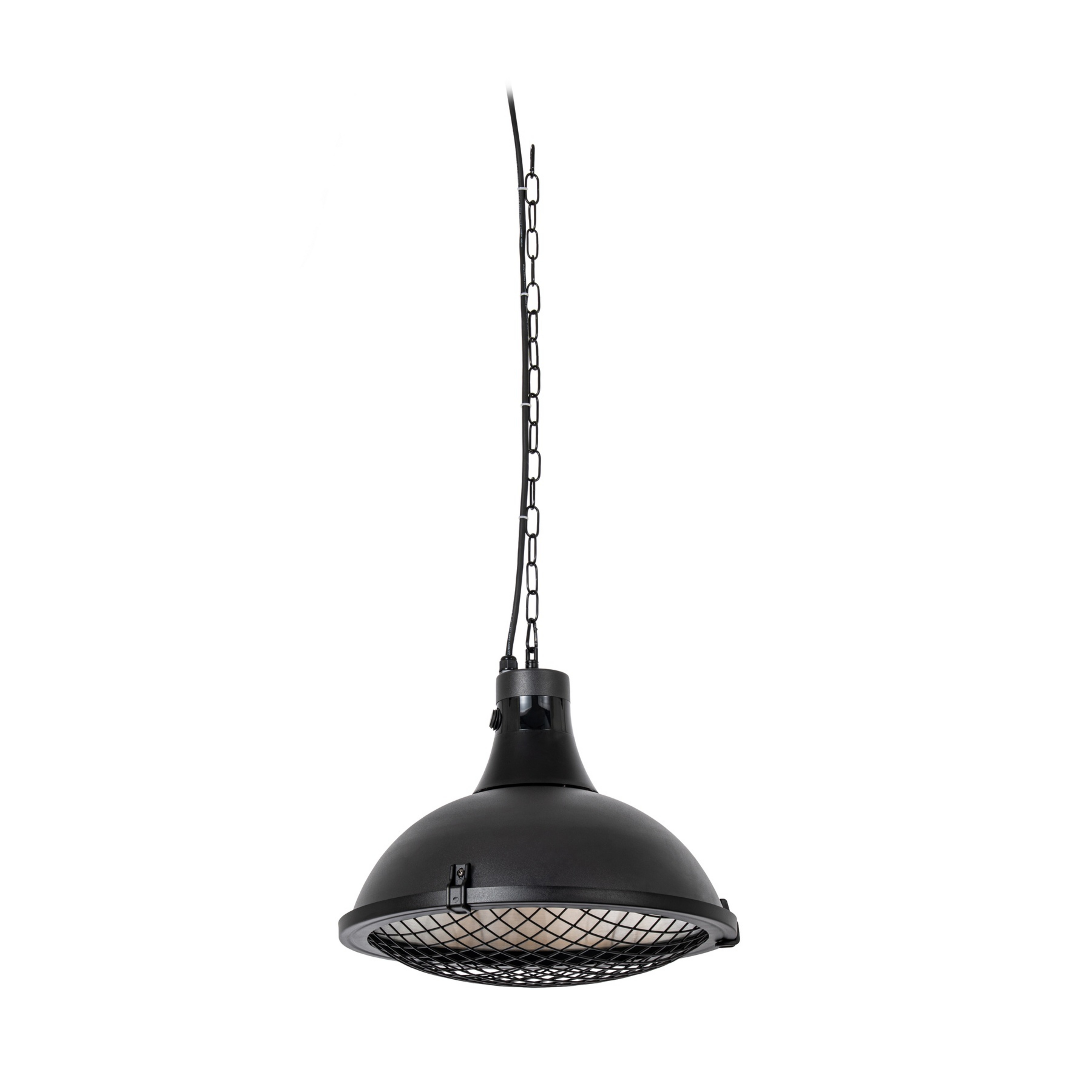 Radiateur rayonnant suspendu Ormio, noir, Ø 43 cm, IP44 - Lucande