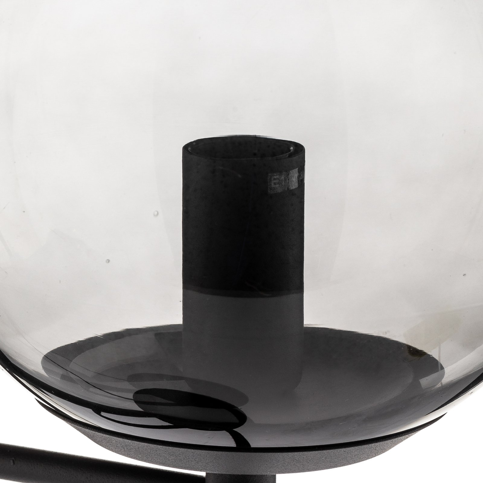 Lucande Sotiana lámpara mesa, esfera vidrio, negro