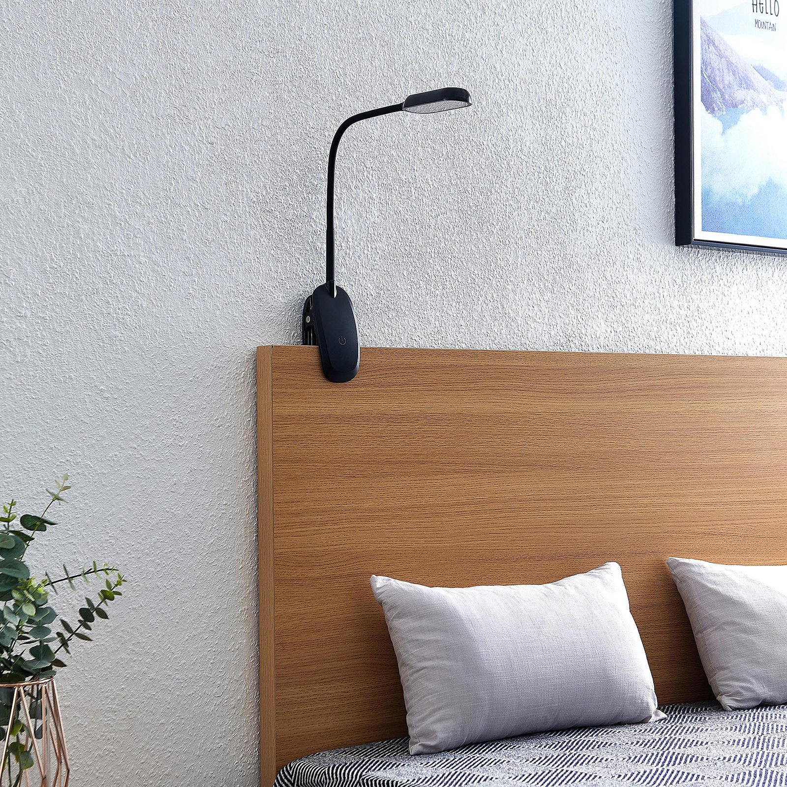 Prios Najari lampa z klipsem LED, czarna