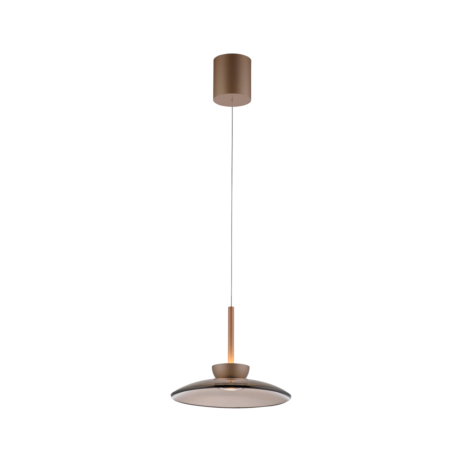 Lampada LED a sospensione Moon, bronzo, vetro ambrato (scuro), Ø 32 cm - PURE Lampada LED a sospensione Moon, bronzo, vetro ambrato (scuro), Ø 32 cm - PURE
