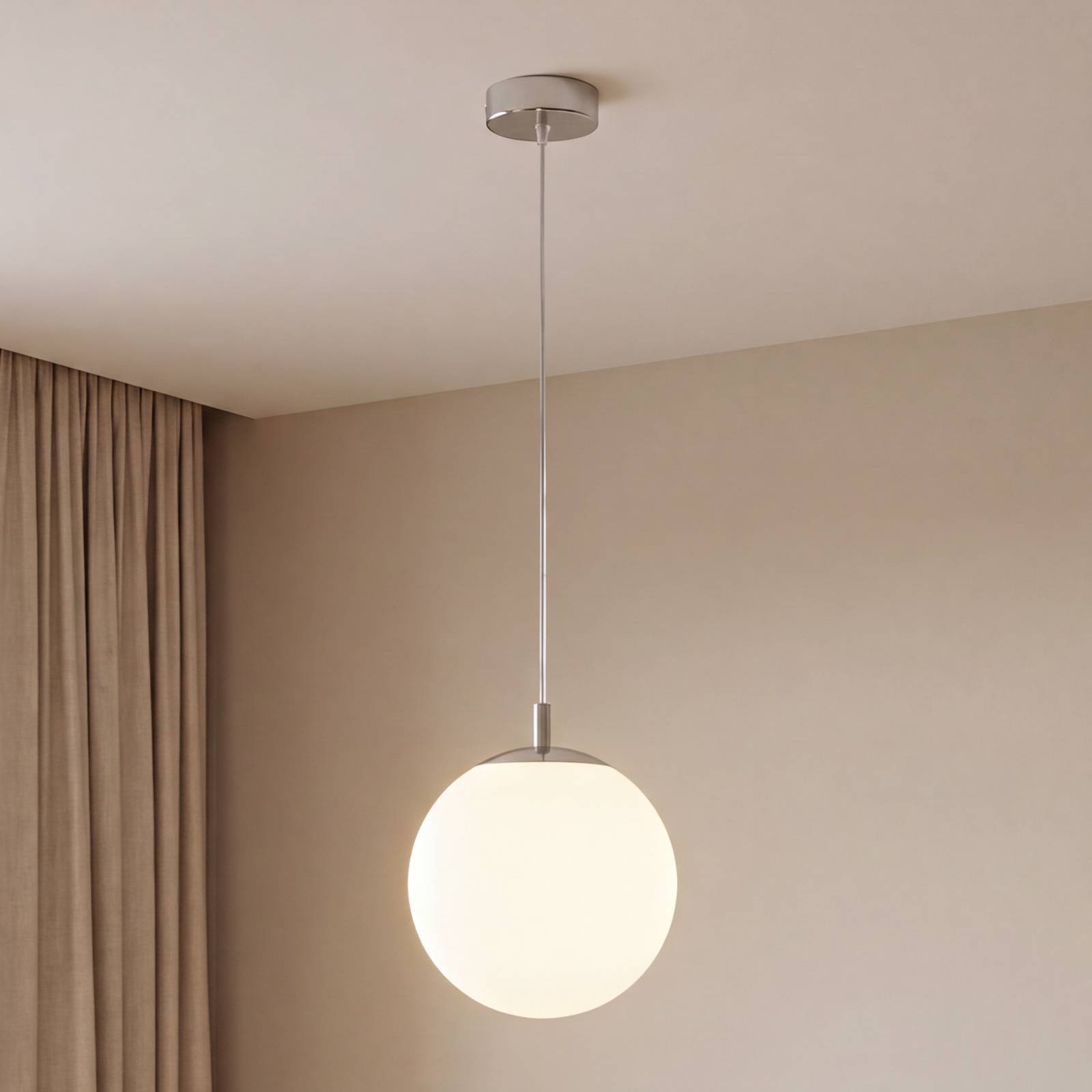 Argon Suspension Bernike, blanc/chrome, verre, Ø 30 cm