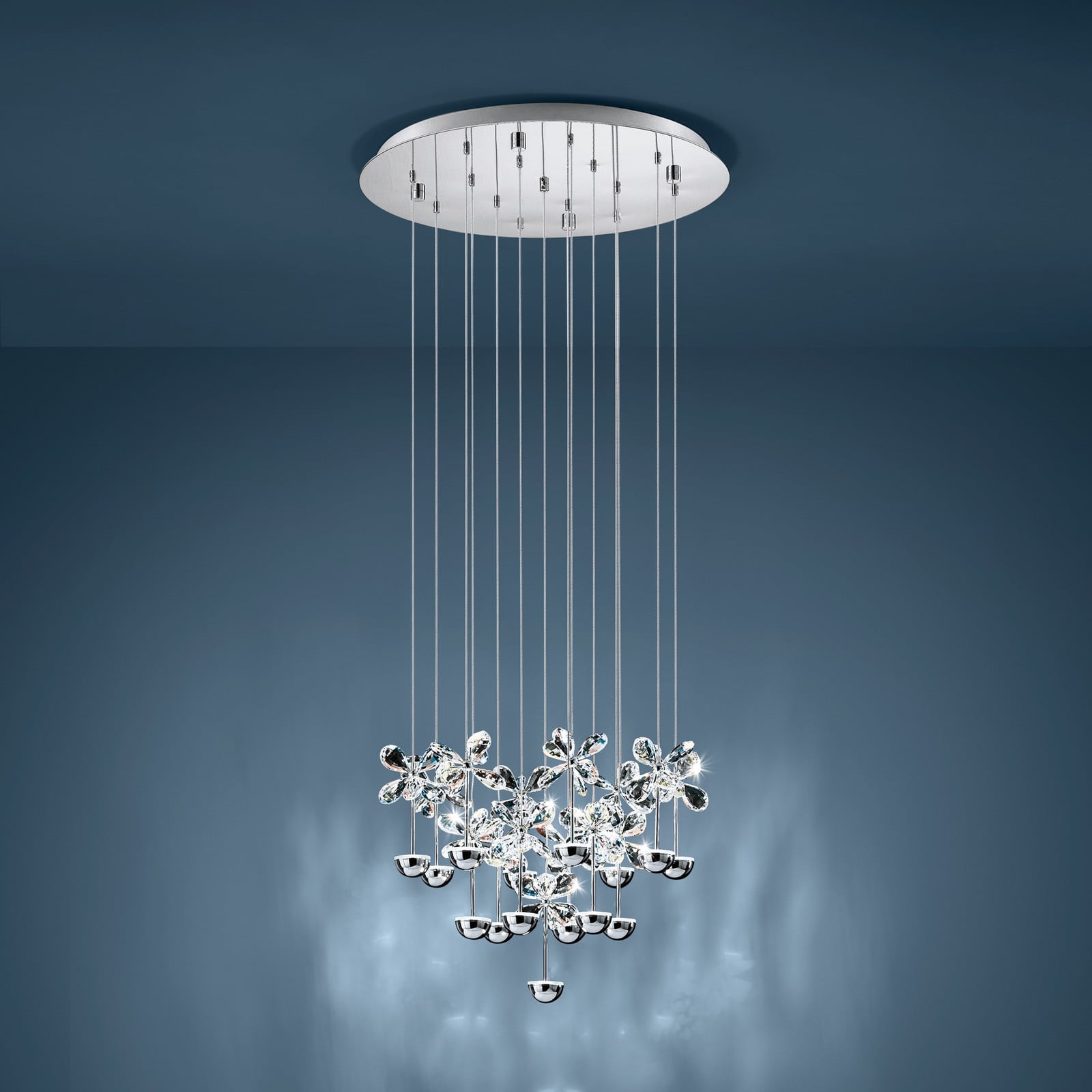 Pianopoli Hängelampe chrom 50x113 cm Stars of Light - Esszimmer - Design - Edelstahl - Rund