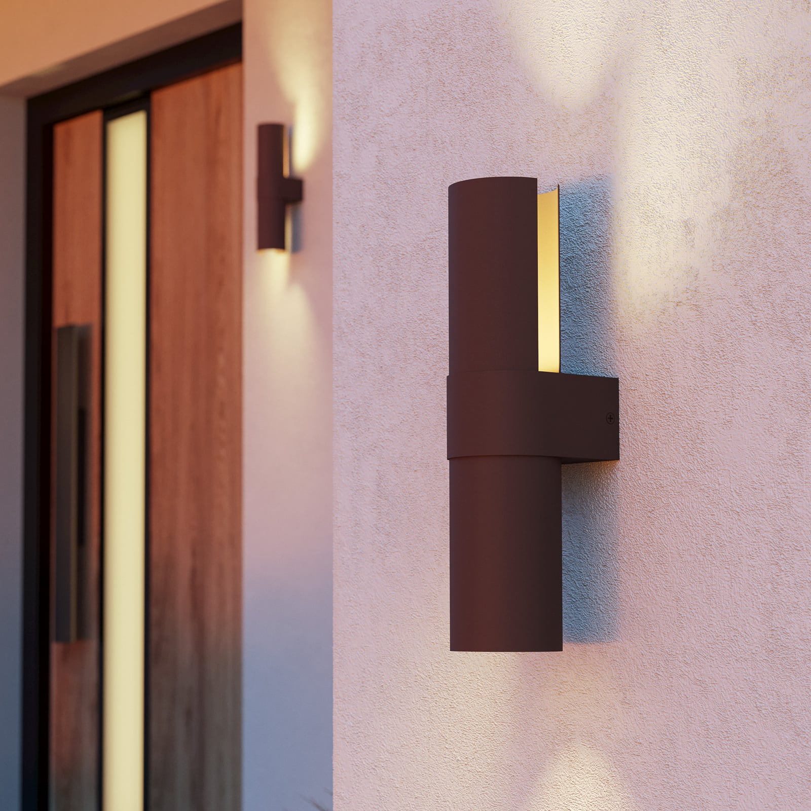 Montelauro LED vanjska zidna svjetiljka, boje hrđe, visine 32 cm, metalna