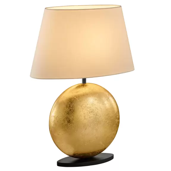 Lampenwelt BANKAMP Mali Tischleuchte, creme/gold, Höhe 51cm