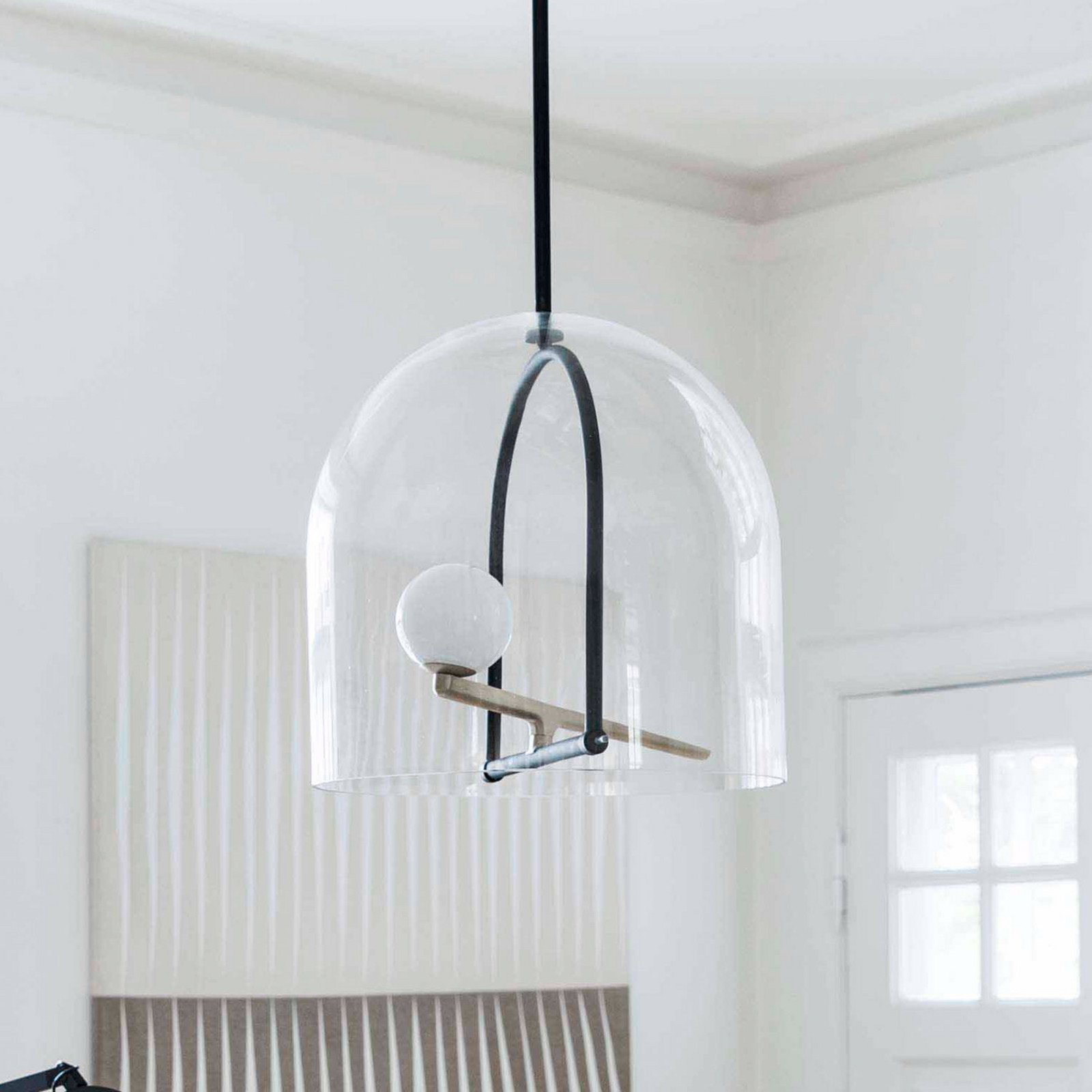 Artemide Yanzi lampă suspendată LED - Camera de zi / sufragerie - design - negru alamă alb - Sticlă