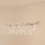 Lucande pakabinamas šviestuvas Bellora, 101 cm, nerūdijantis plienas, krištolas