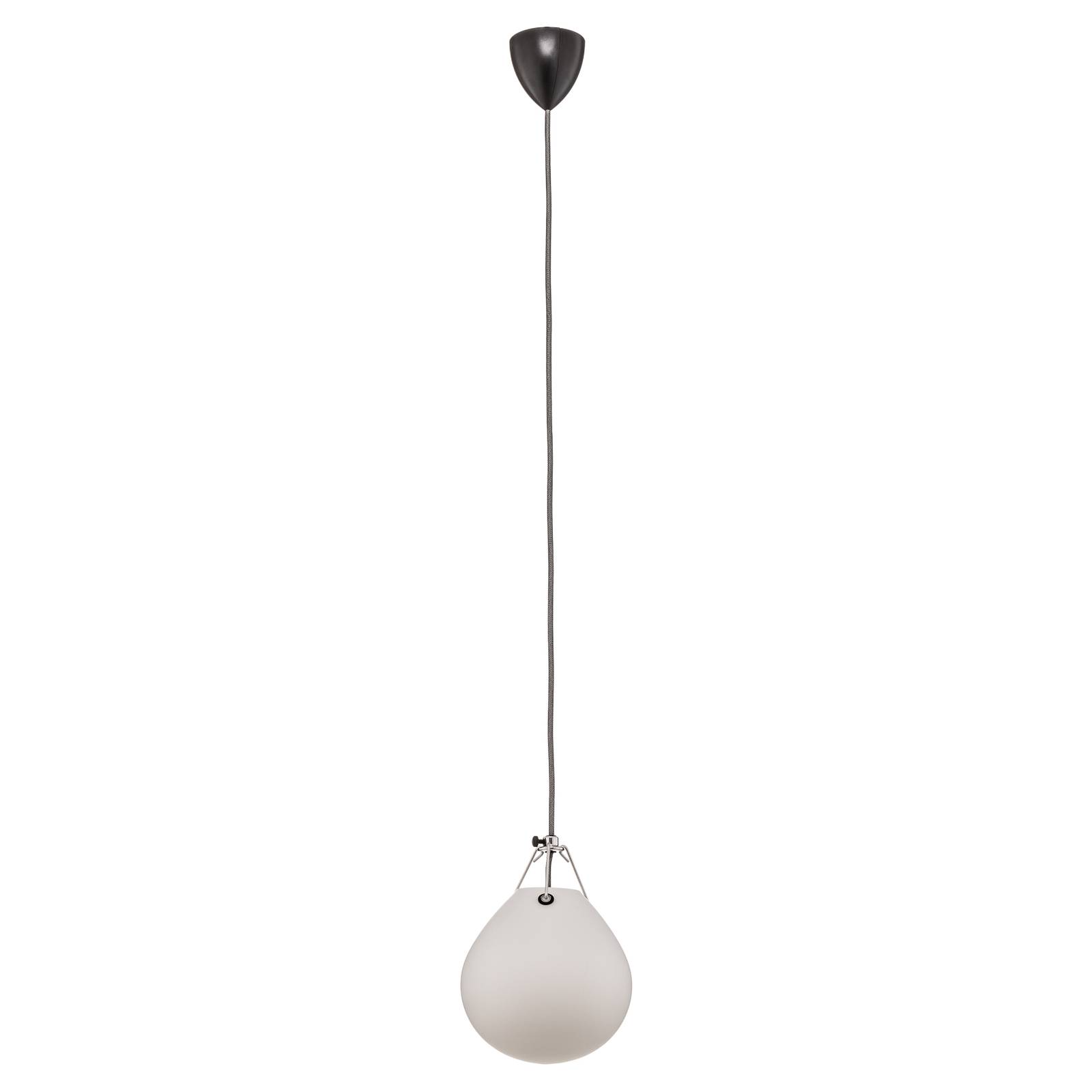 Louis Poulsen Moser -riippuvalo lasia, Ø 18,5 cm - design riippuvalaisin - lamppu Olohuoneen/ruokailutila hopea, opaalinvalkoinen