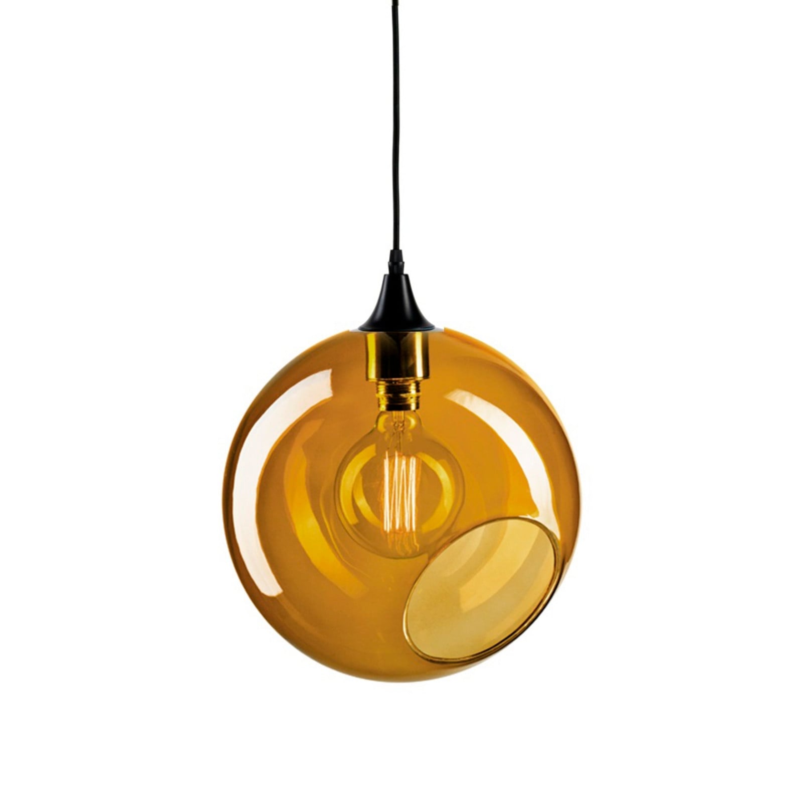 Ballroom XL pendellampe, Ø 33 cm, ravfarvet DESIGN BY US - Glas