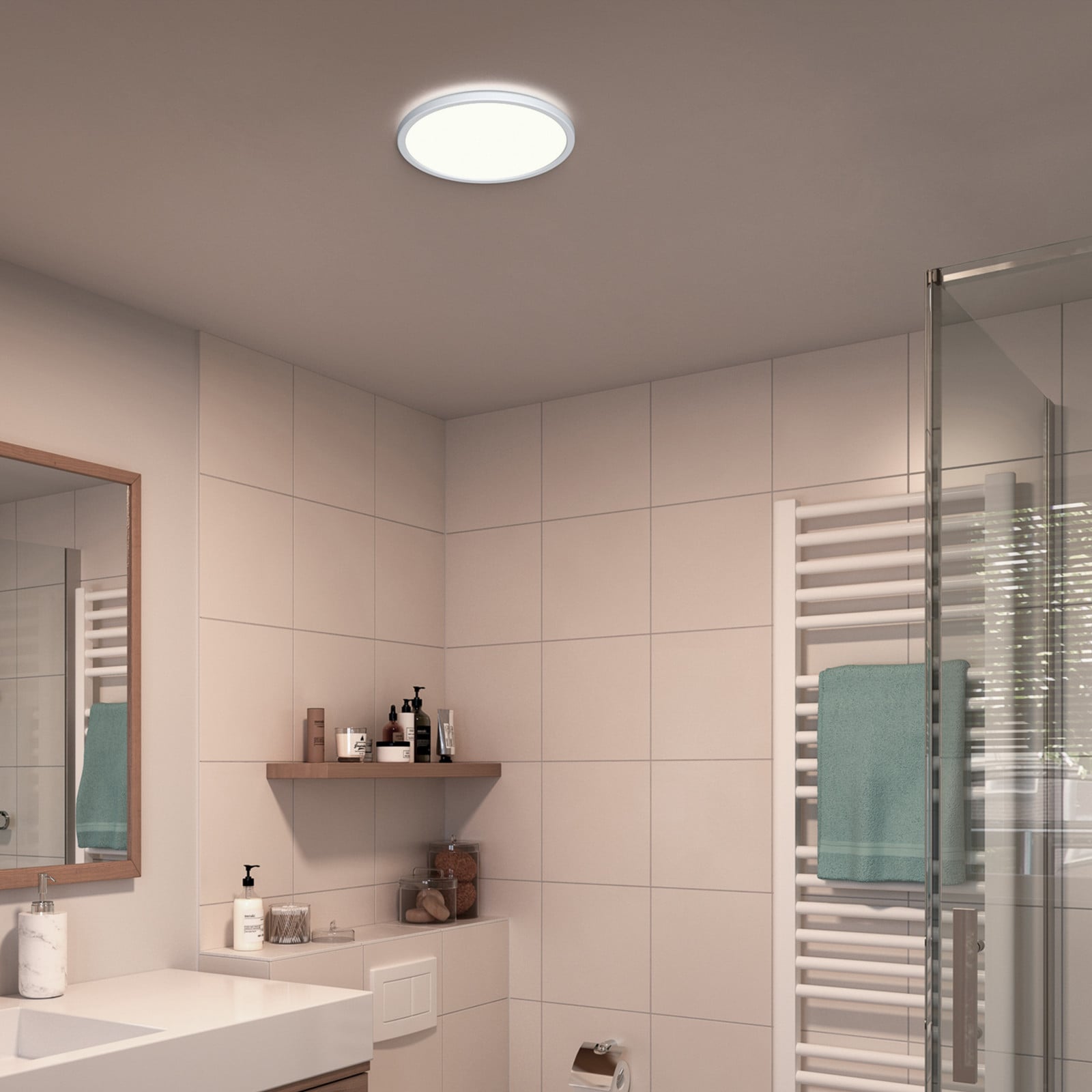 Philips LED SuperSlim комплект от 2 броя, бял IP44 Ø 25cm 2.700K